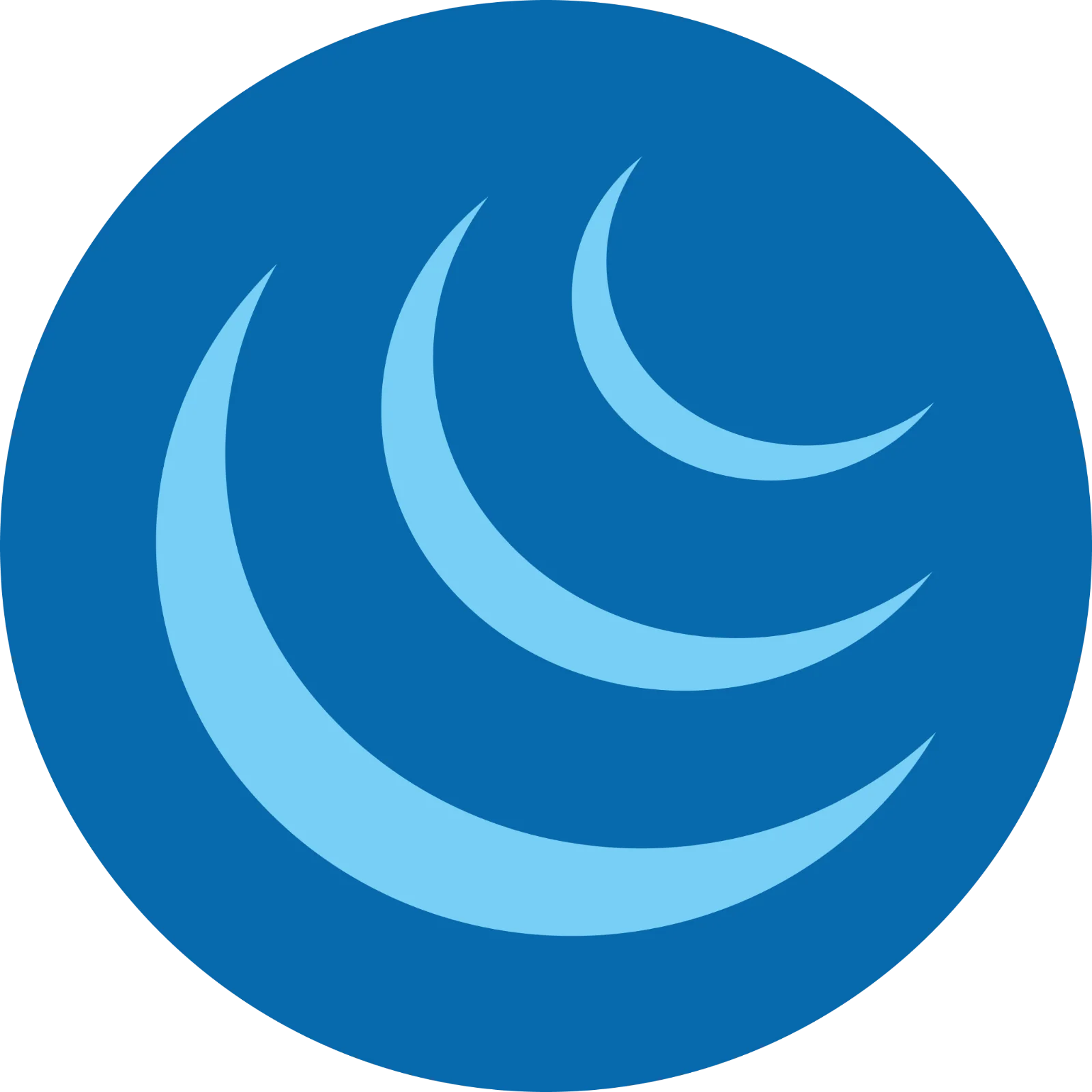 Blue Circle with Three Crescent Waves – Free PNG