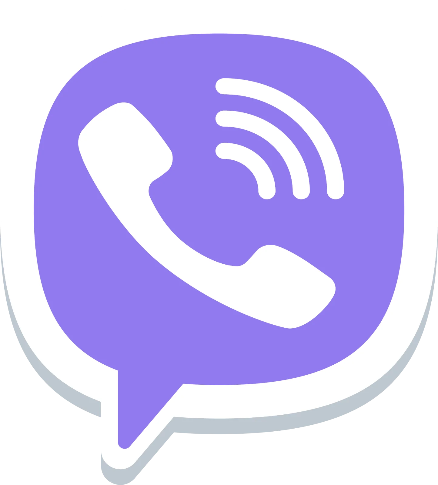 Purple Phone Call Speech Bubble Icon Free PNG