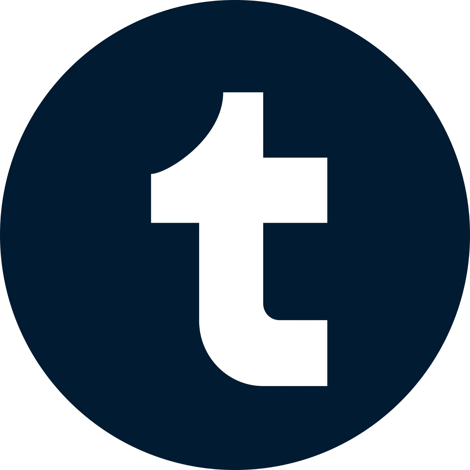 White Lowercase T in Navy Circle Free PNG