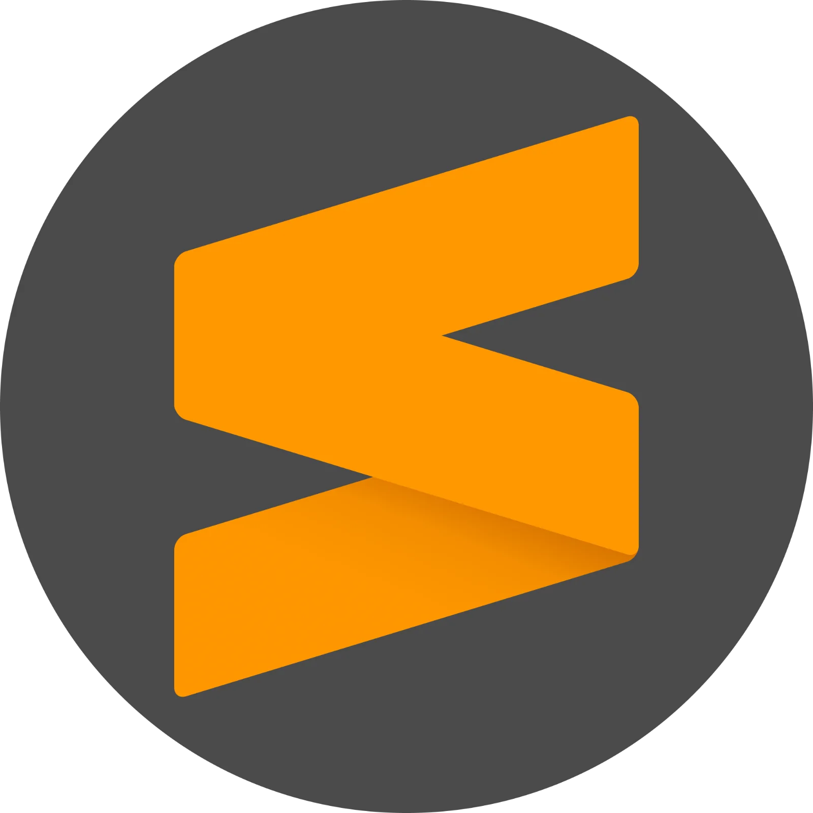 Orange Folded Zigzag Emblem on a Dark Circle Free PNG
