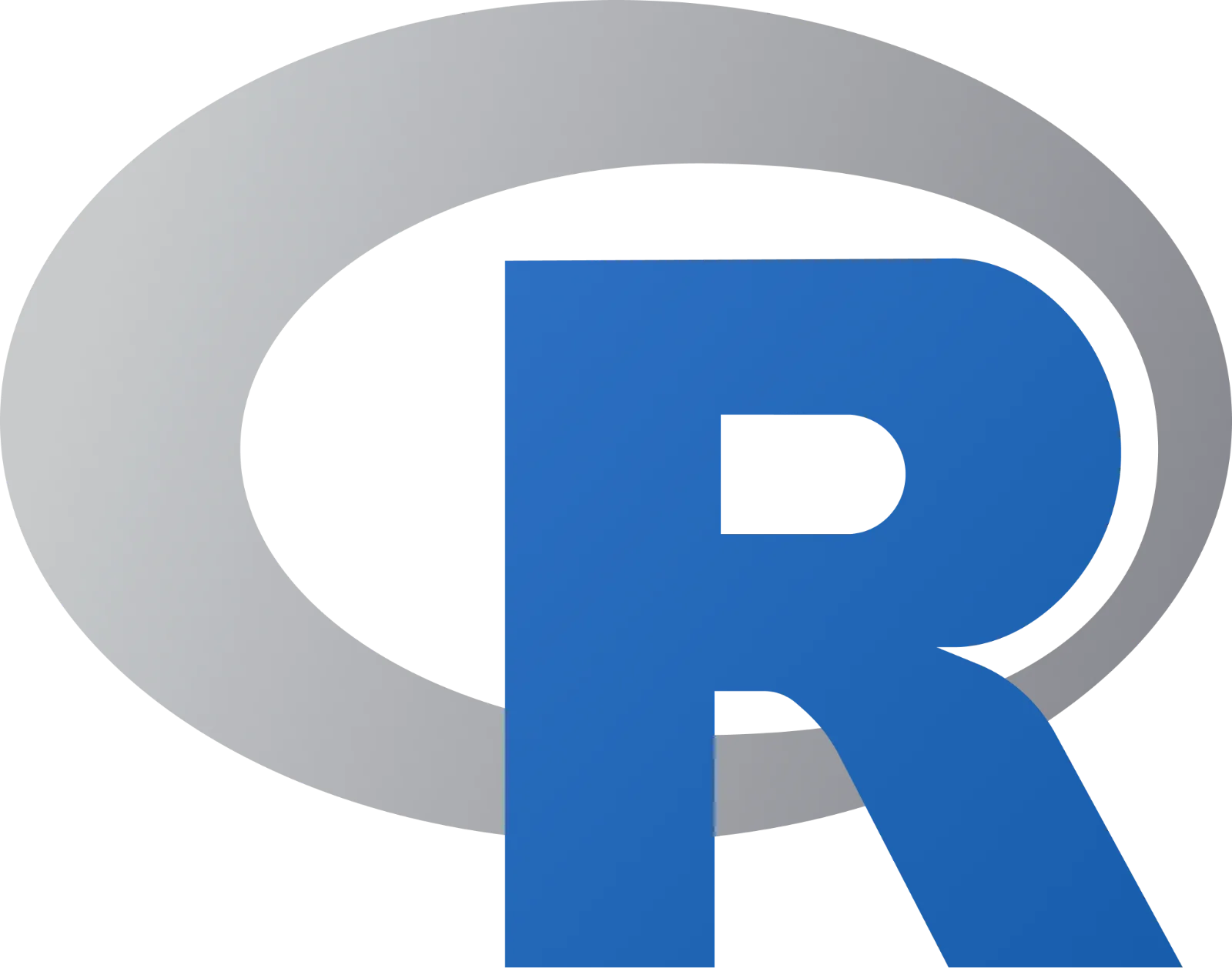 Blue Letter R with Gray Circular Ring Free PNG