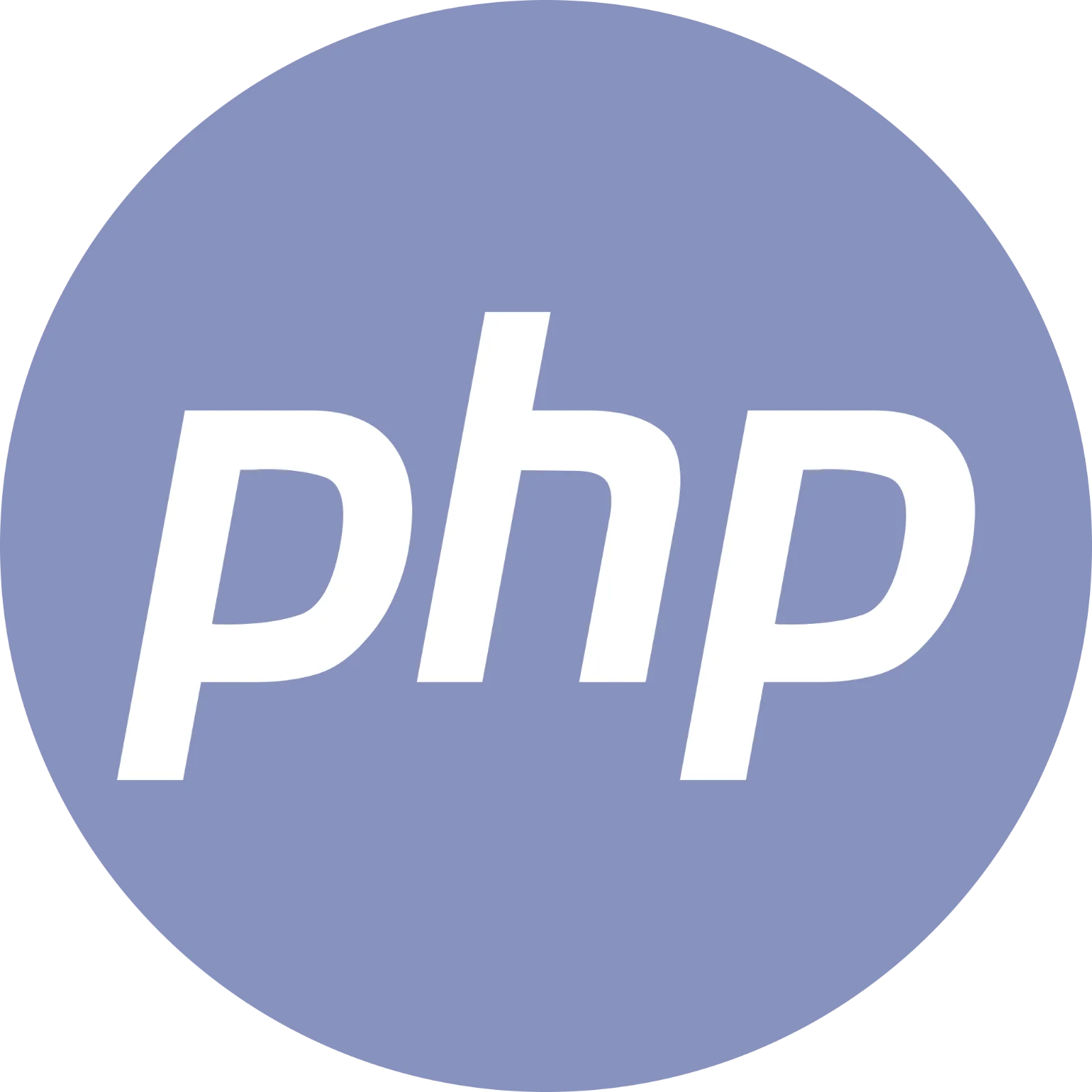 PHP Logo in a Periwinkle Circle Free PNG