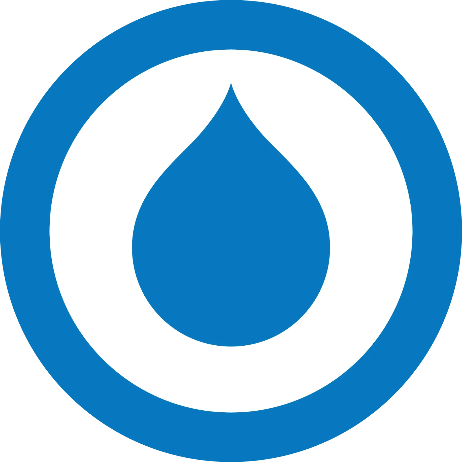 Blue Droplet Emblem in a White Ring Free PNG