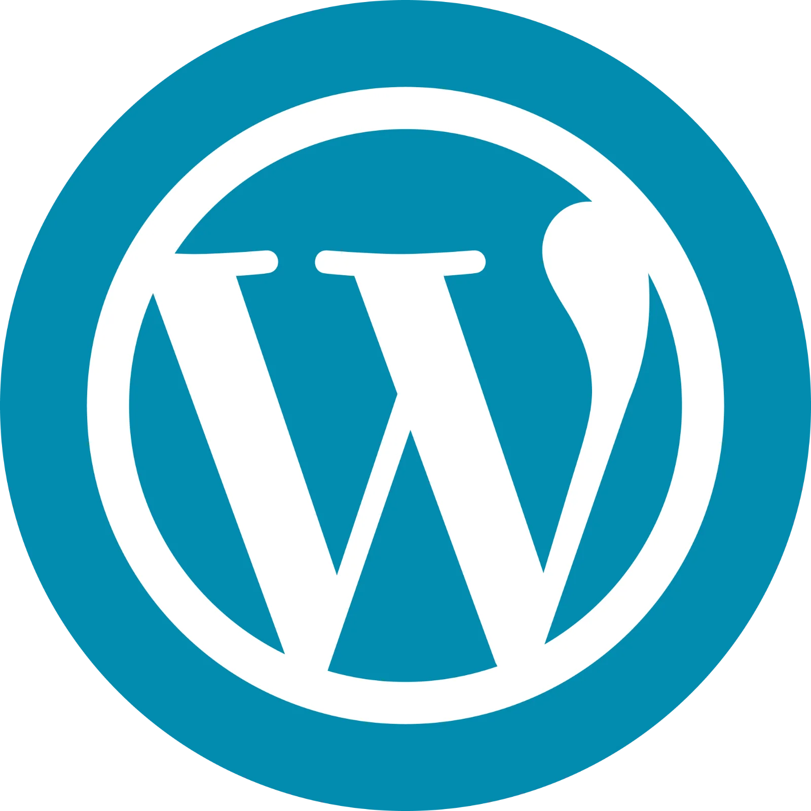 WordPress Logo in Teal Blue Circle Free PNG