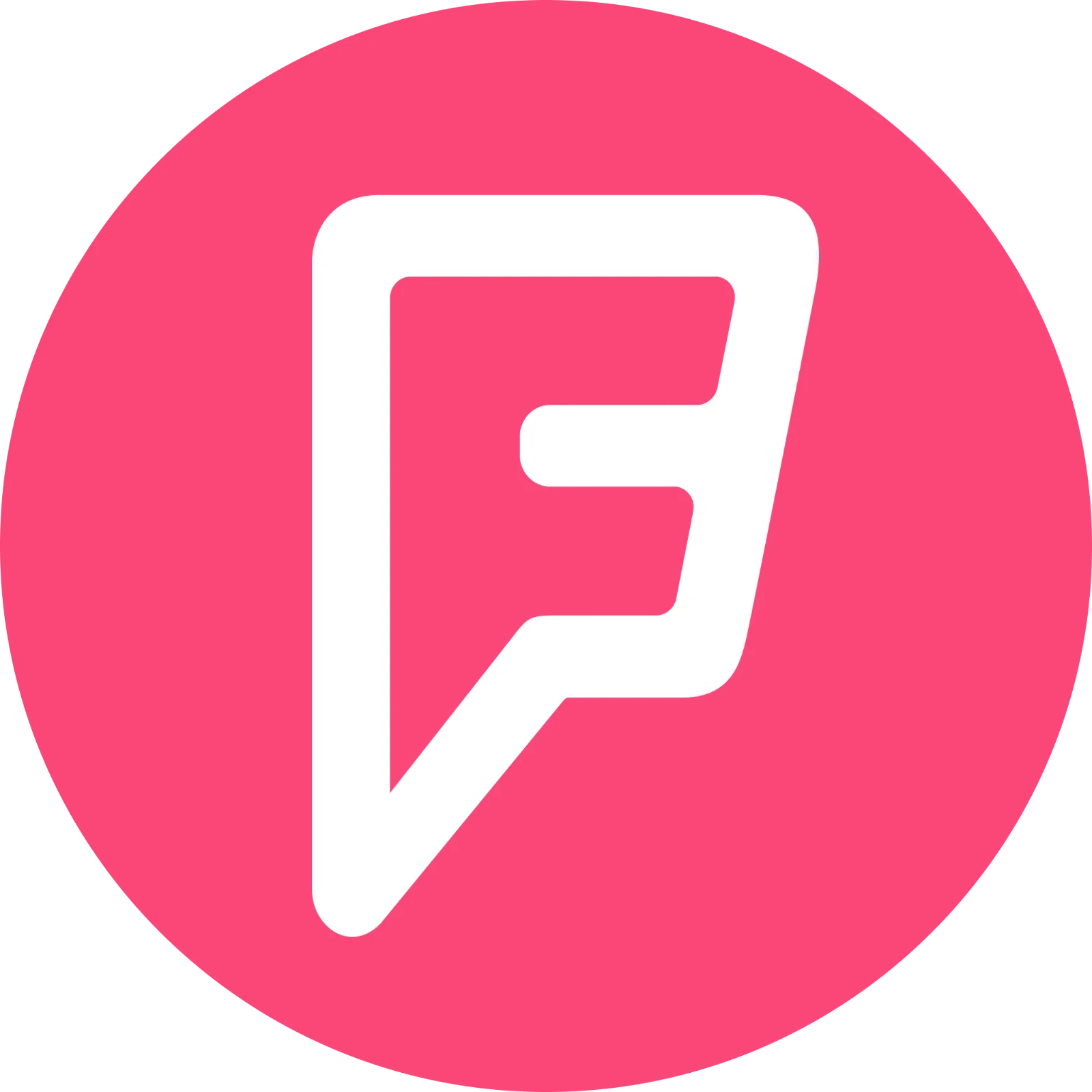 White Angular Emblem in Pink Circle Free PNG