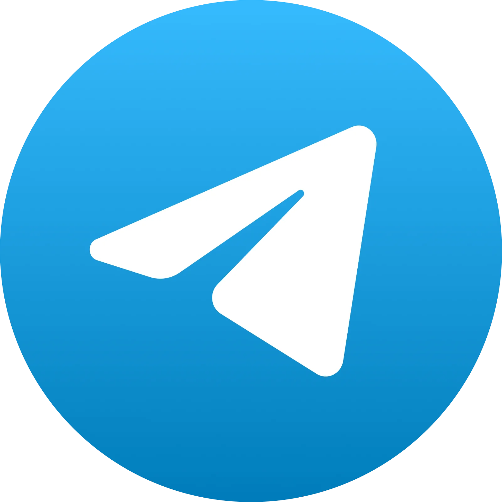 Telegram Paper Plane Logo in Blue Circle Free PNG