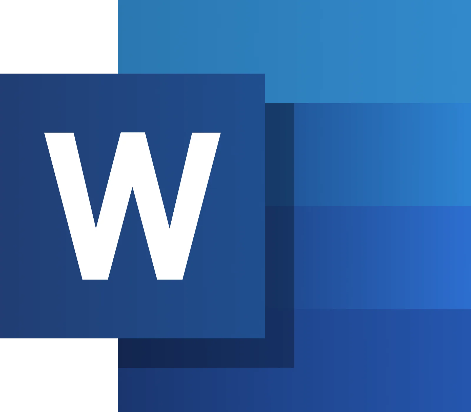 White W Letter on Layered Blue Geometric Background Free PNG