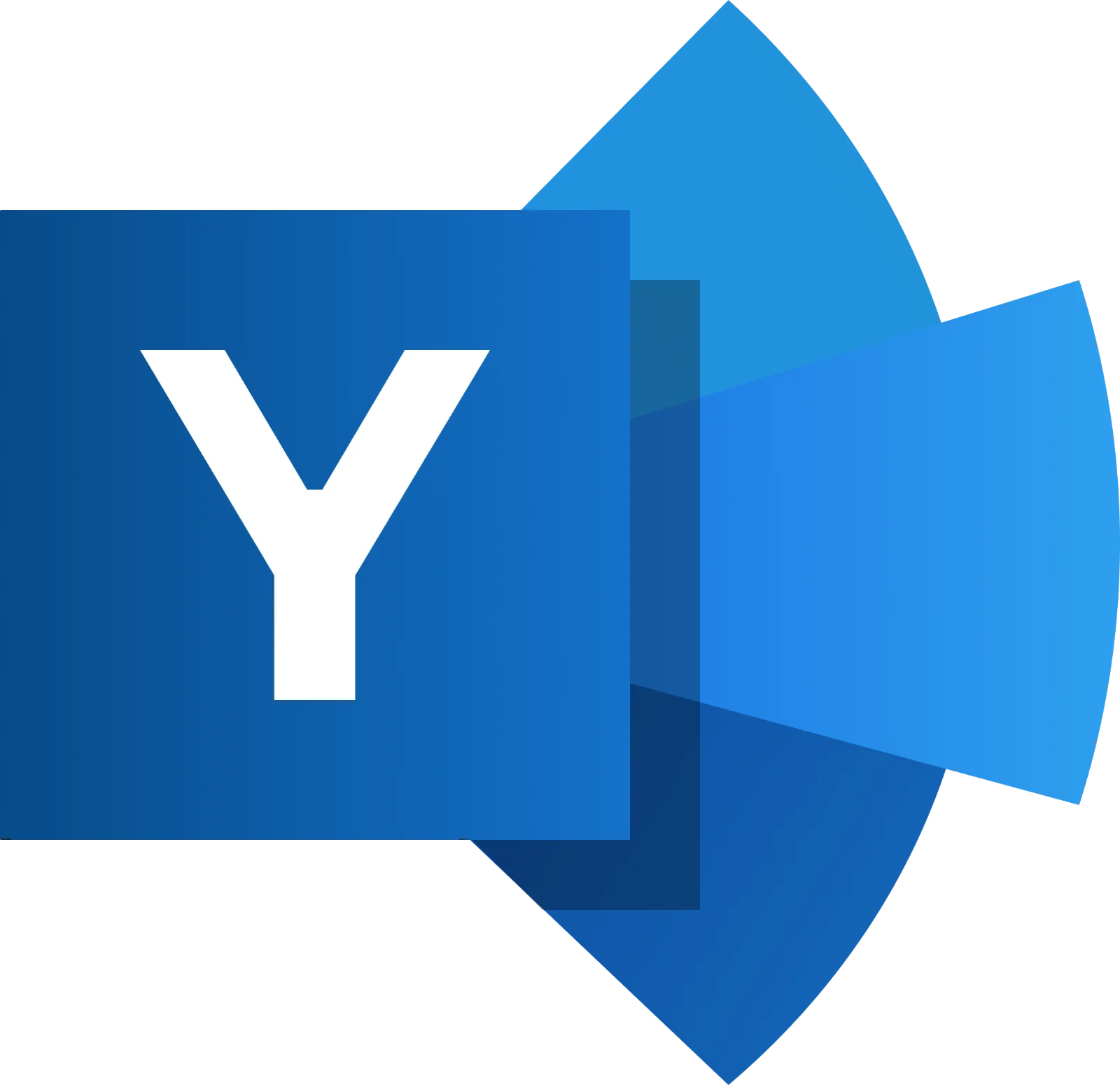 Blue Geometric Y Emblem Free PNG