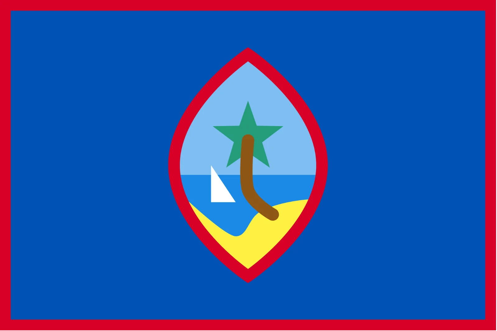 Guam Flag with Island Seal Free PNG