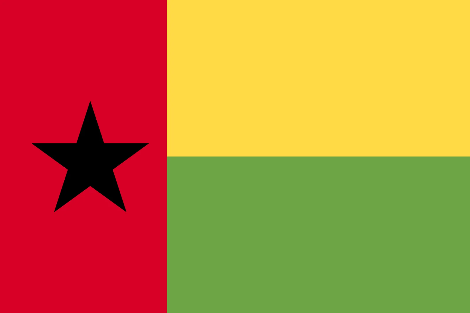 Guinea-Bissau Flag with Black Star Free PNG
