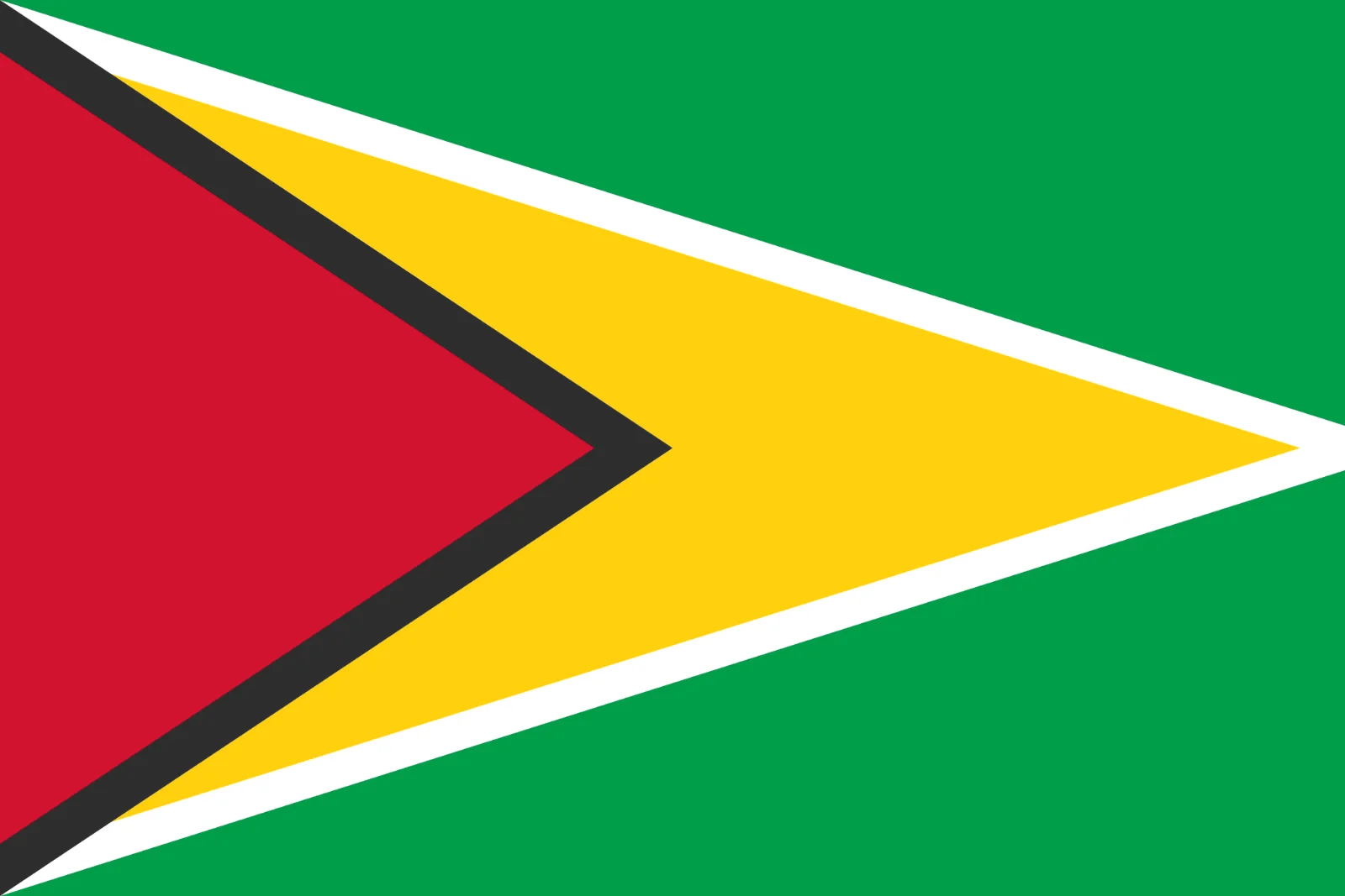 Guyana Flag with Golden Arrowhead Free PNG