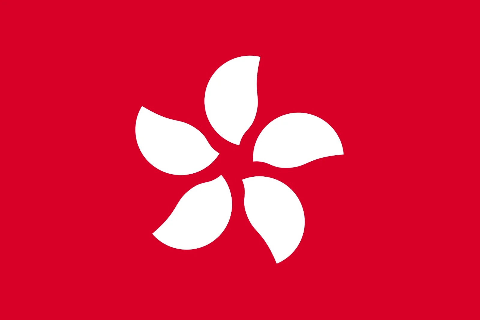 Hong Kong Flag with White Bauhinia Flower Free PNG