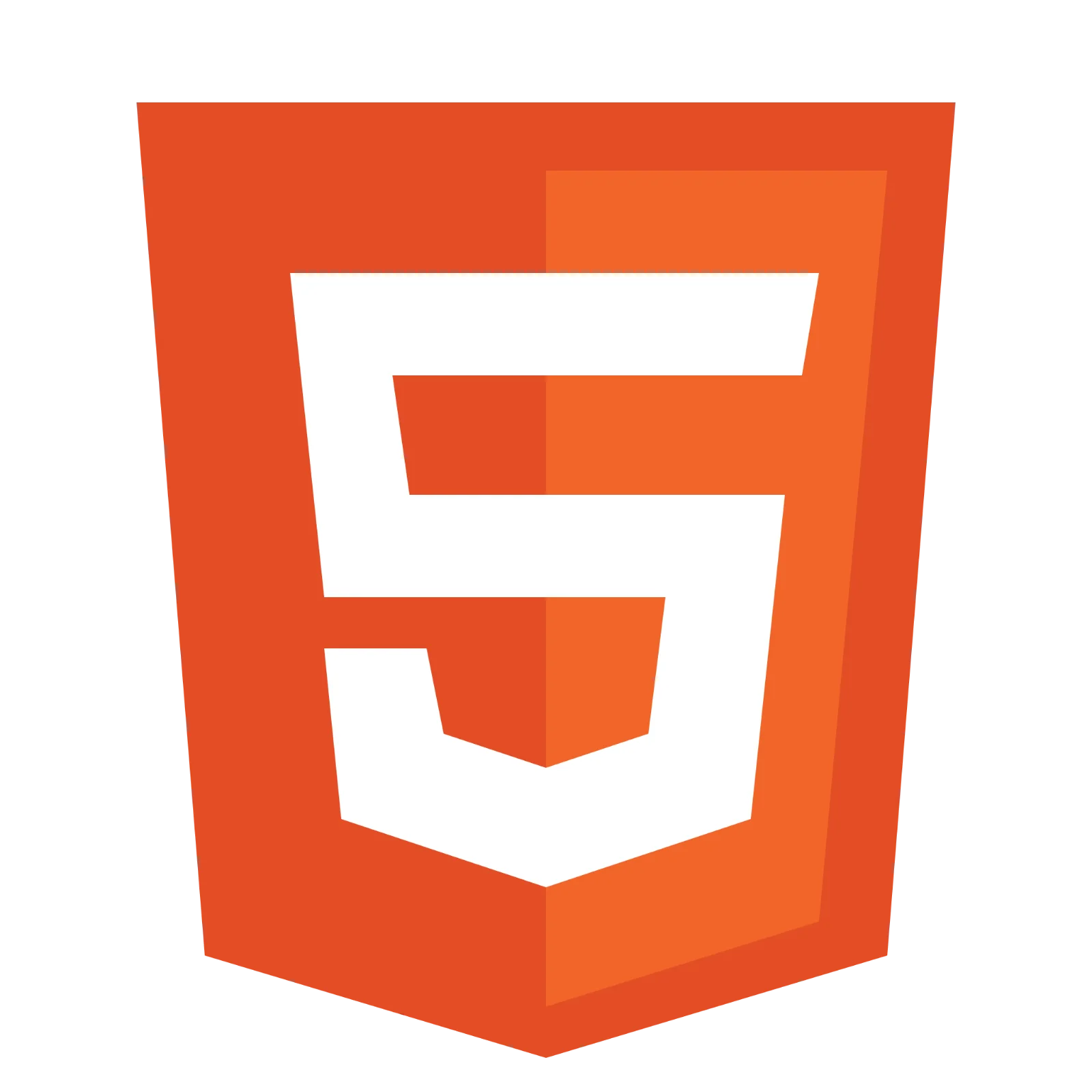 HTML5 Orange Shield Logo Free PNG