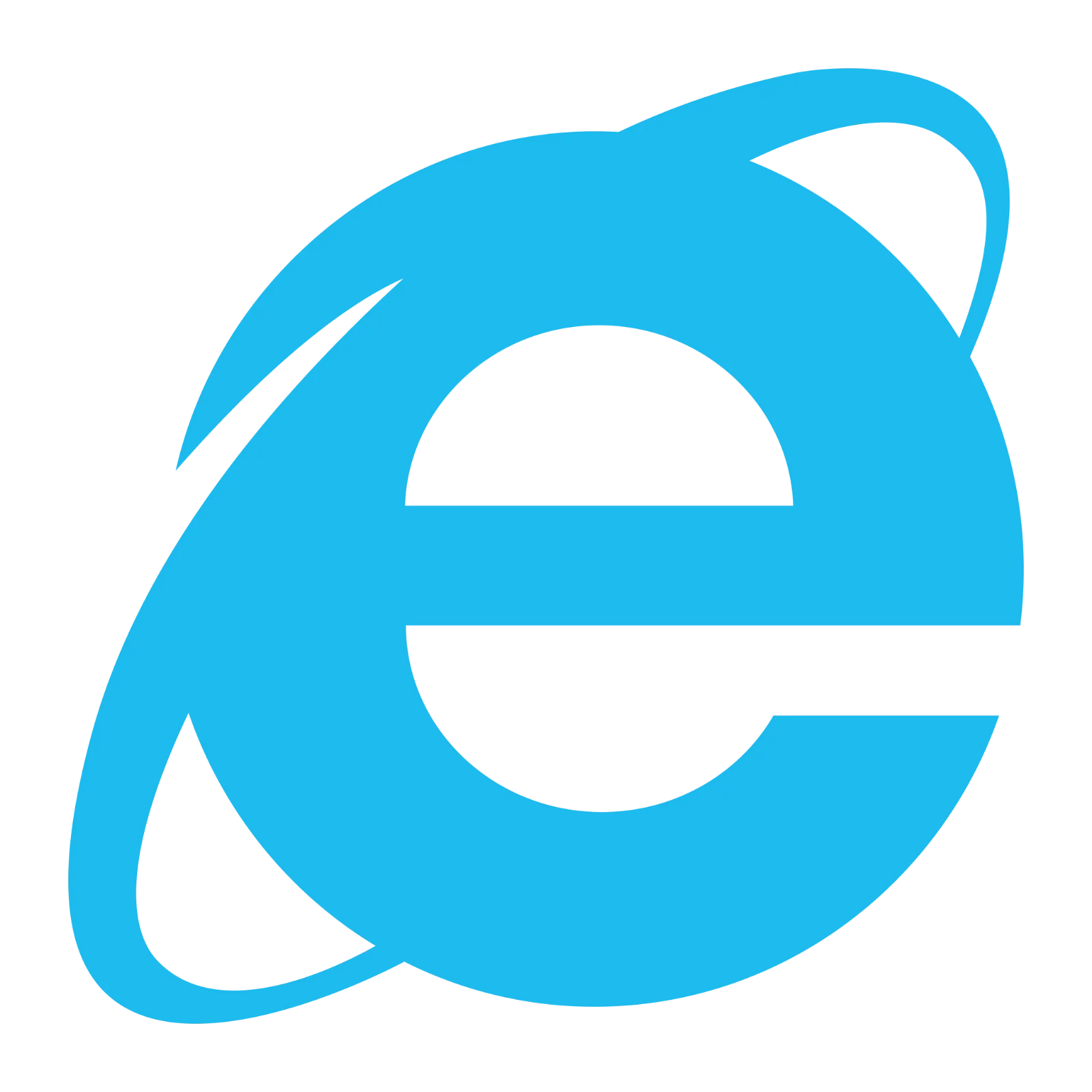 Cyan Abstract C-Shaped Swoosh Emblem Free PNG