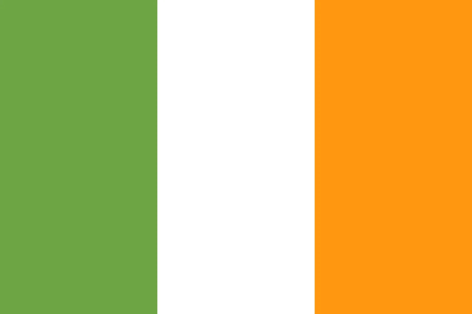 Irish Tricolor Flag in Green, White, and Orange Free PNG