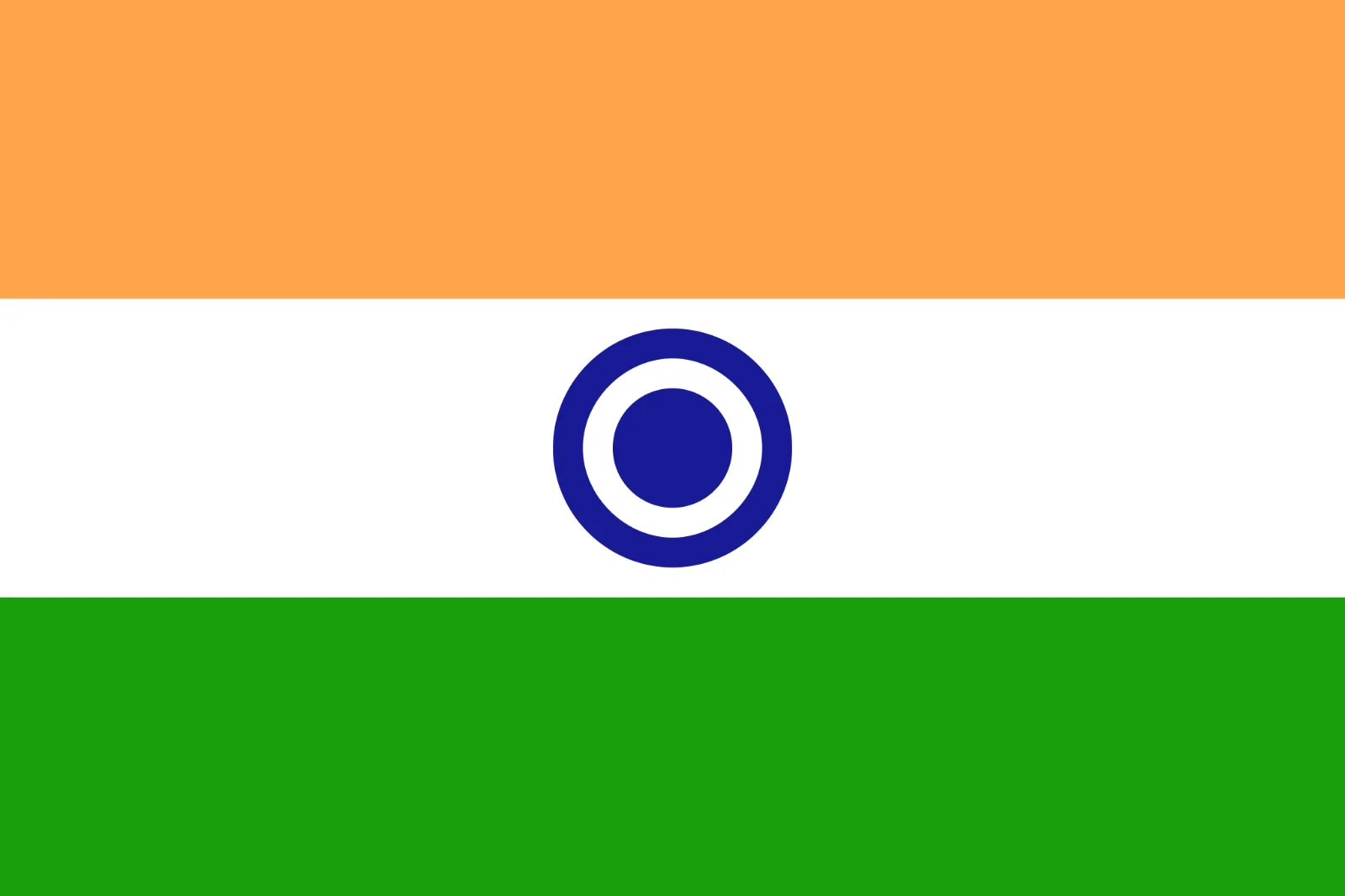 Indian Tricolor Flag with Blue Circle Emblem Free PNG