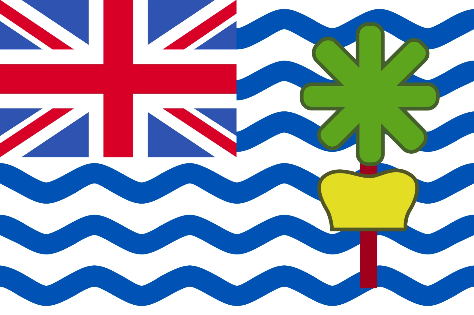 British Indian Ocean Territory Flag with Palm Tree Free PNG