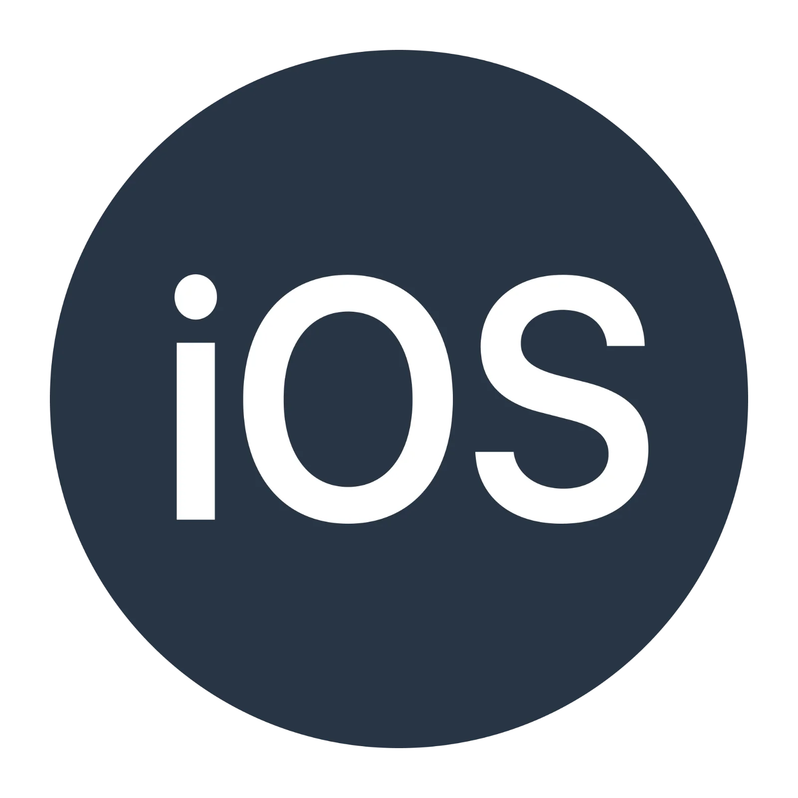 iOS Text in a Dark Blue Circle Free PNG