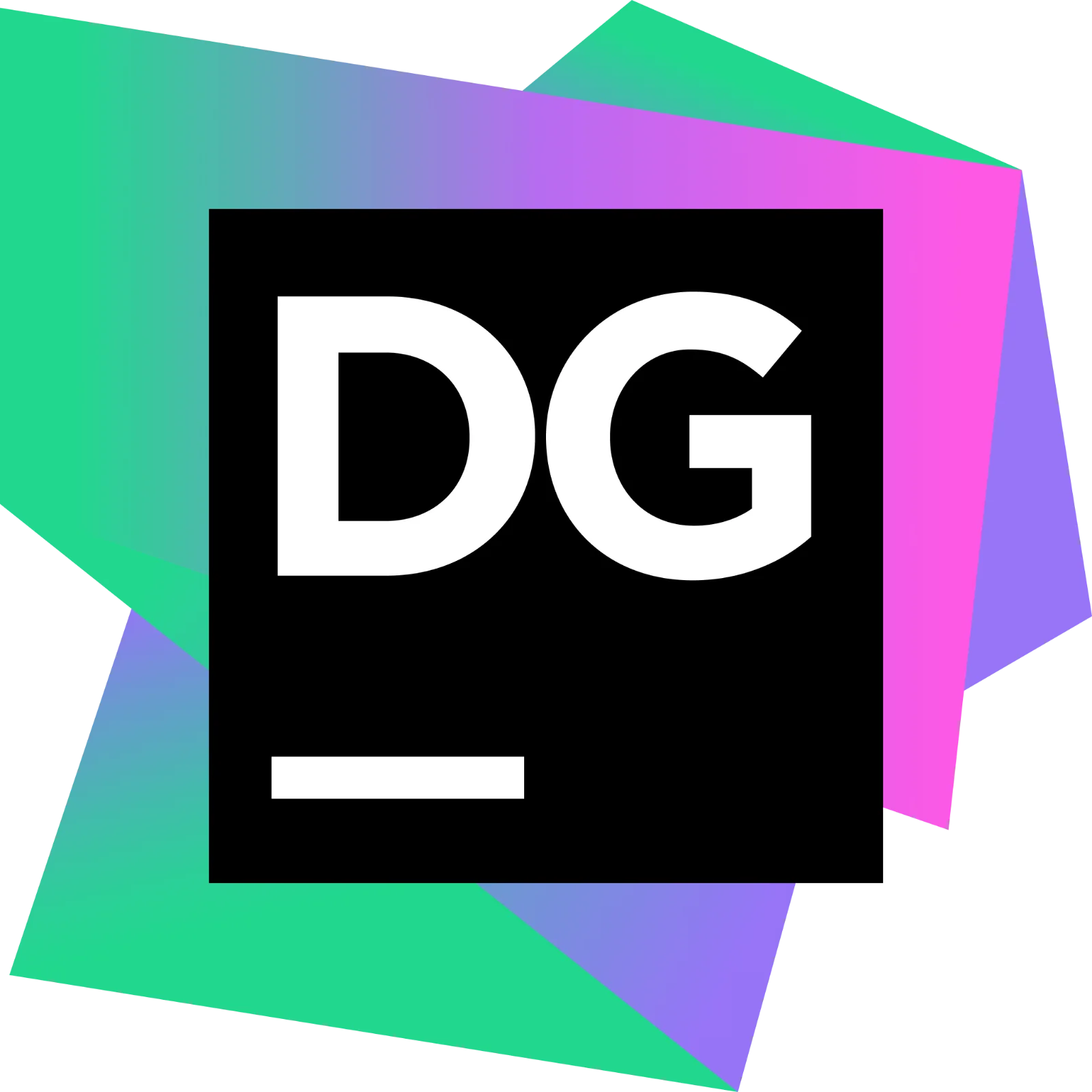 DataGrip DG Logo on Colorful Geometric Background Free PNG