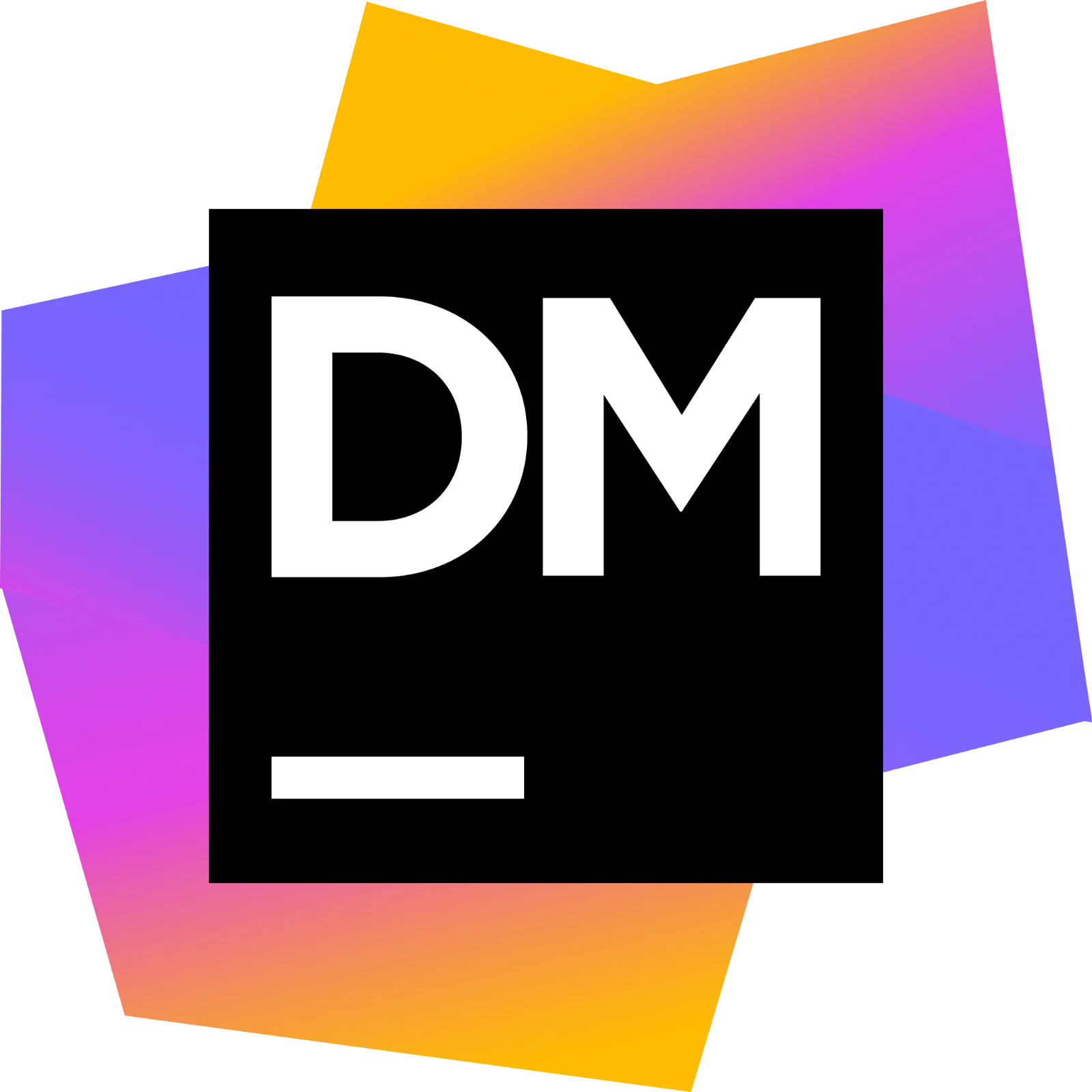 DM Monogram on Colorful Gradient Shape Free PNG