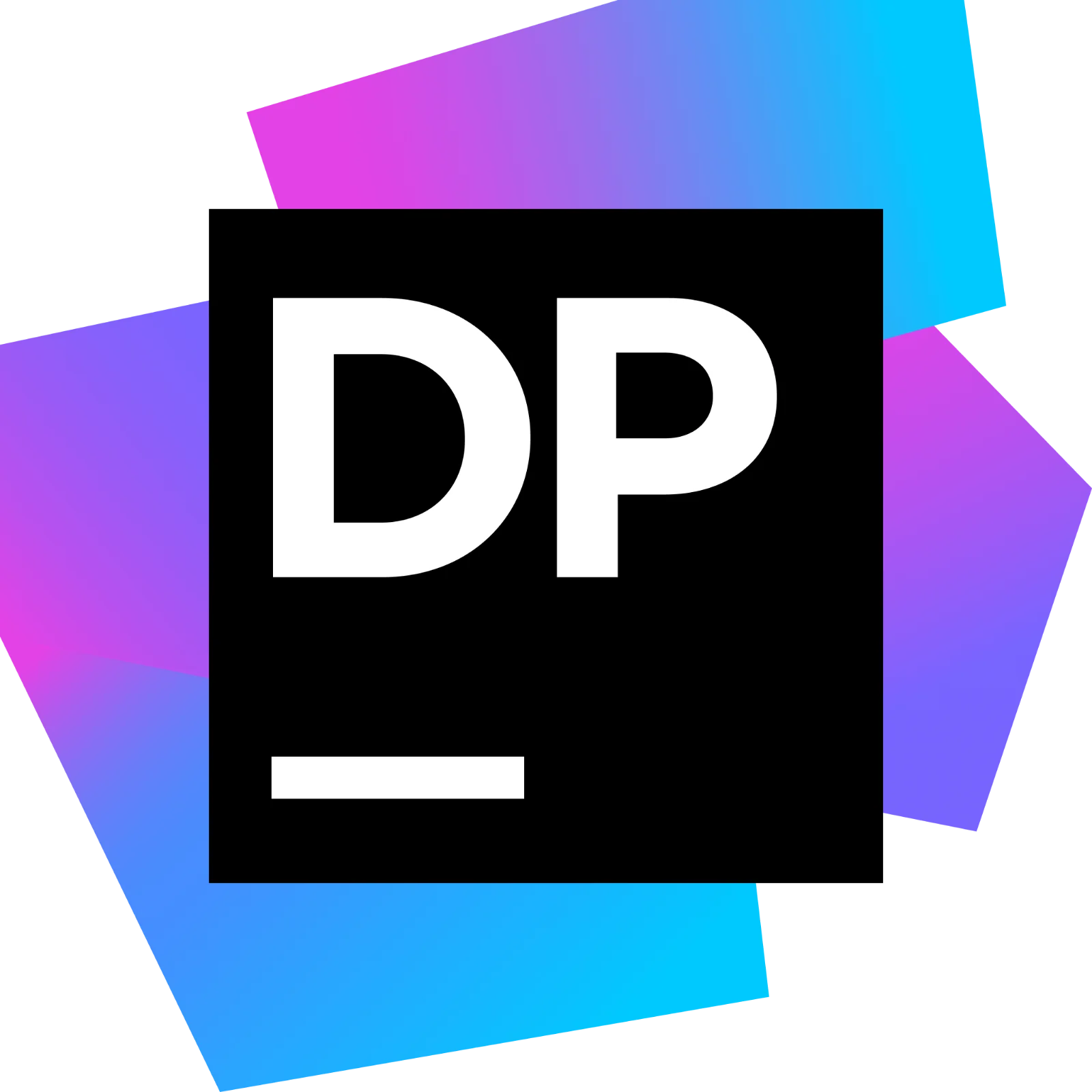 DP Lettermark with Colorful Geometric Frame Free PNG