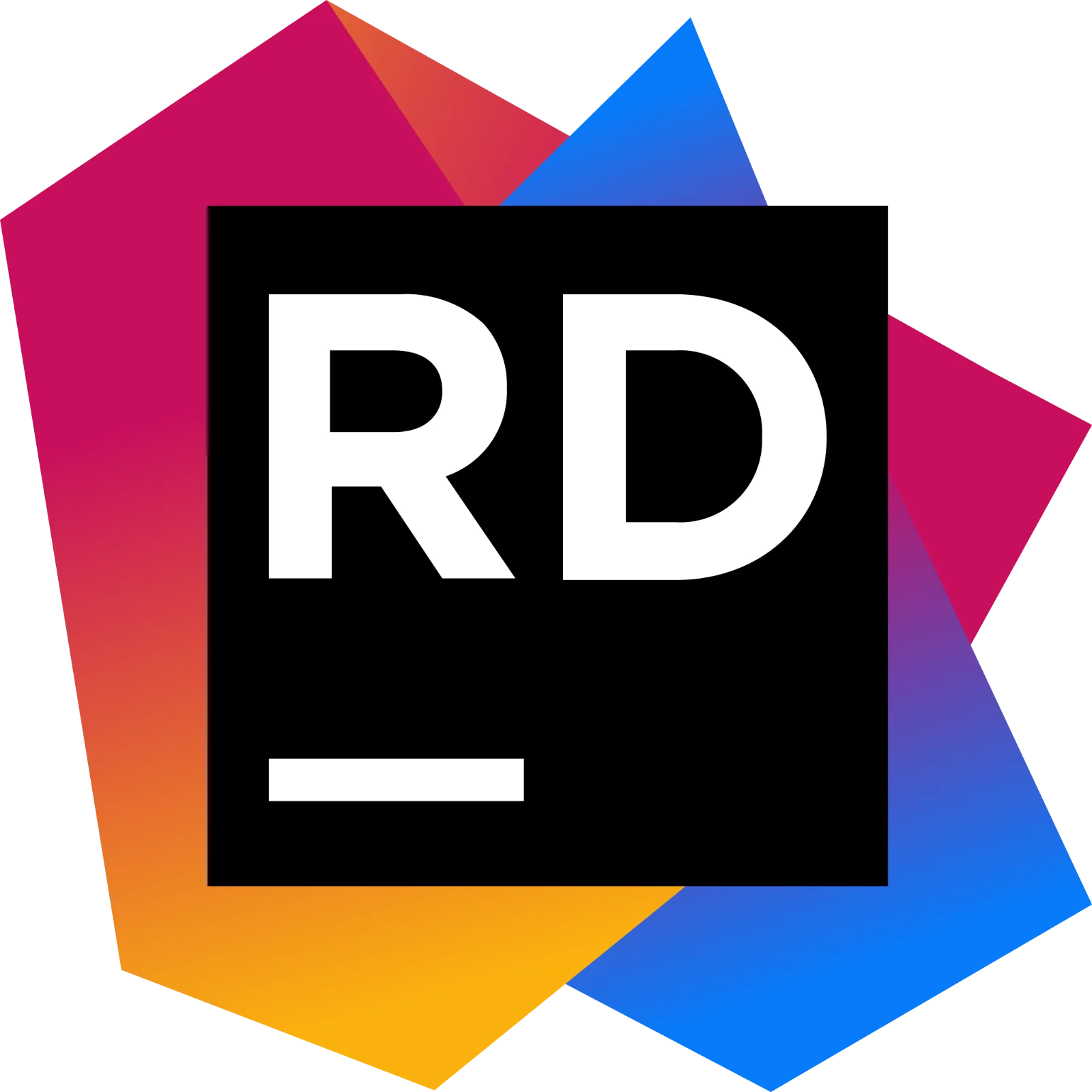 White RD Monogram with Colorful Geometric Frame Free PNG