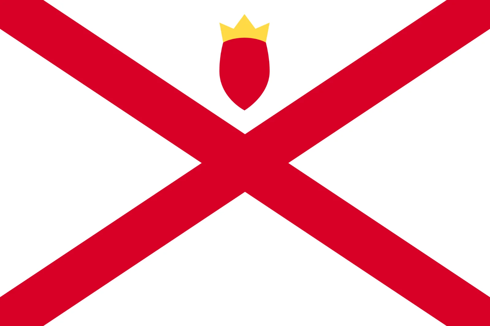 Jersey Flag with Crowned Shield Free PNG