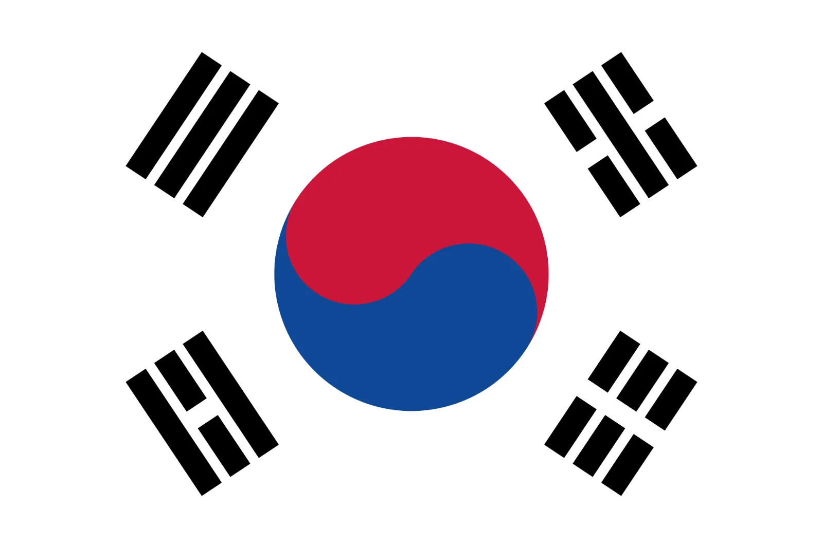 South Korean Flag with Taegeuk Symbol — Free PNG