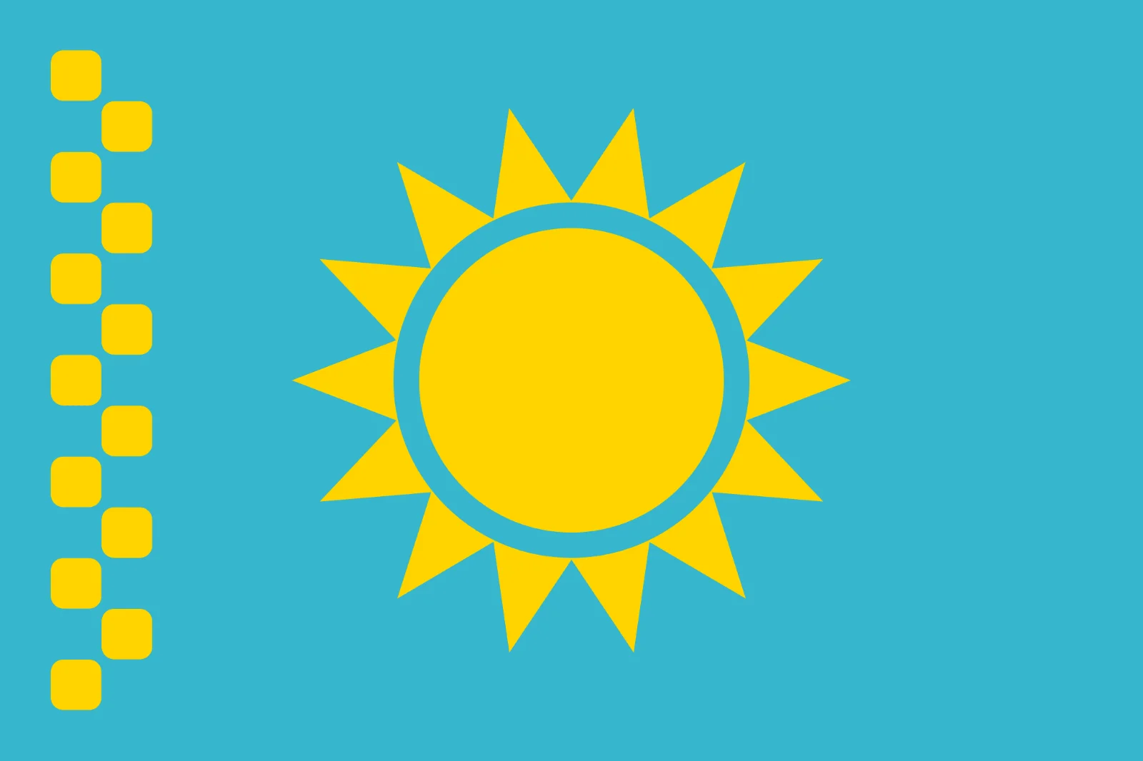 Kazakhstan-Inspired Sun and Ornament Free PNG
