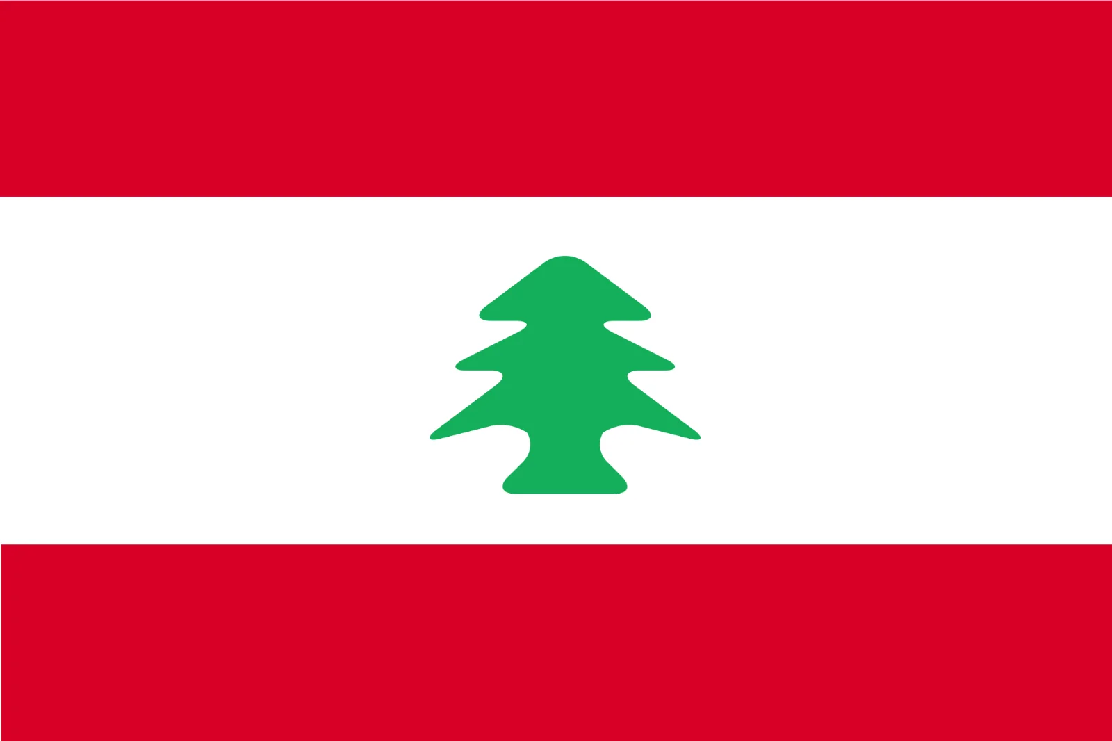 Lebanon Flag with Green Cedar Tree Free PNG
