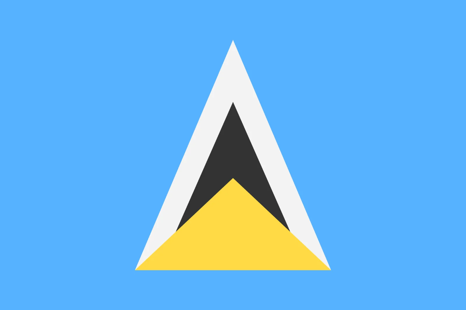 Saint Lucia Flag Emblem on Blue Background Free PNG