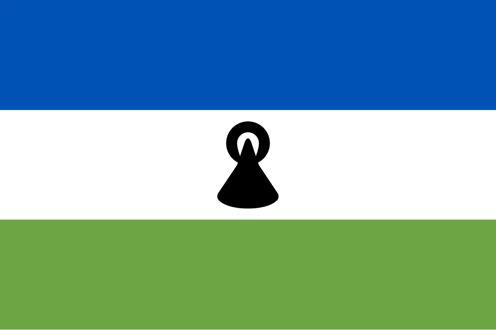Black Abstract Emblem on Blue, White, and Green Stripes Free PNG