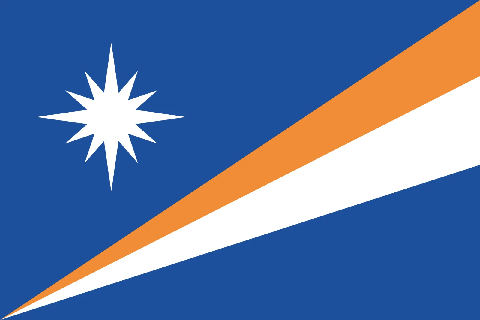 Marshall Islands Flag with Star and Diagonal Stripes Free PNG