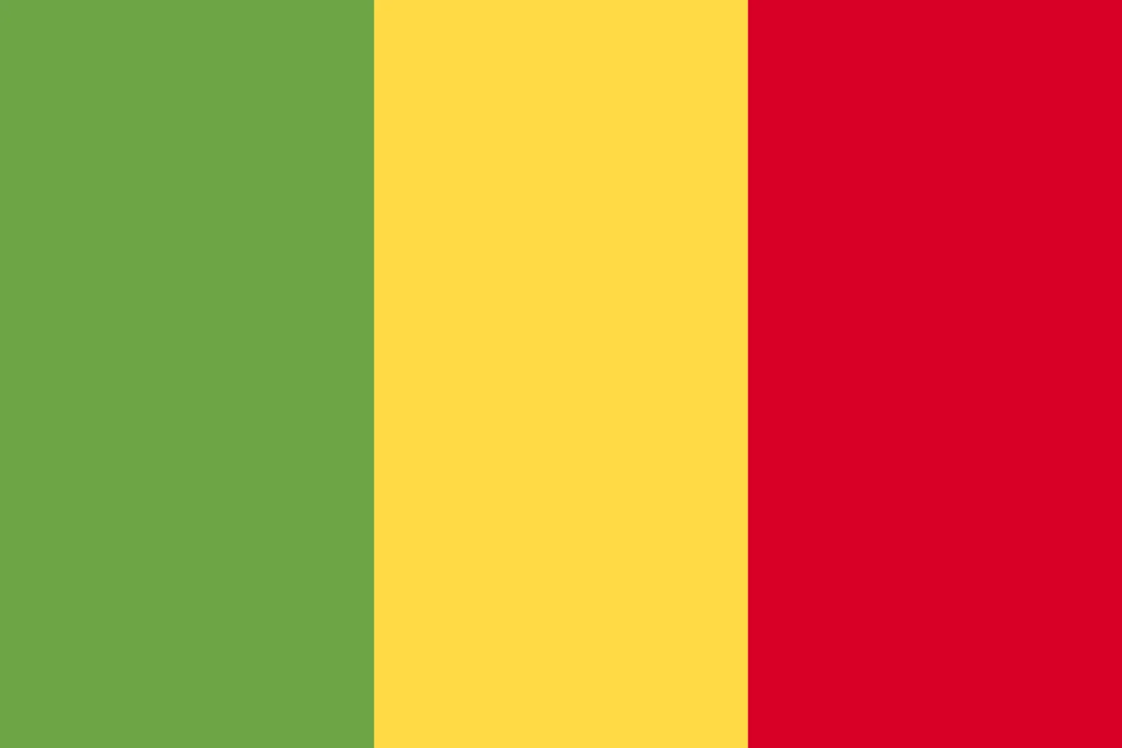 Mali National Flag with Green, Yellow, and Red Stripes Free PNG