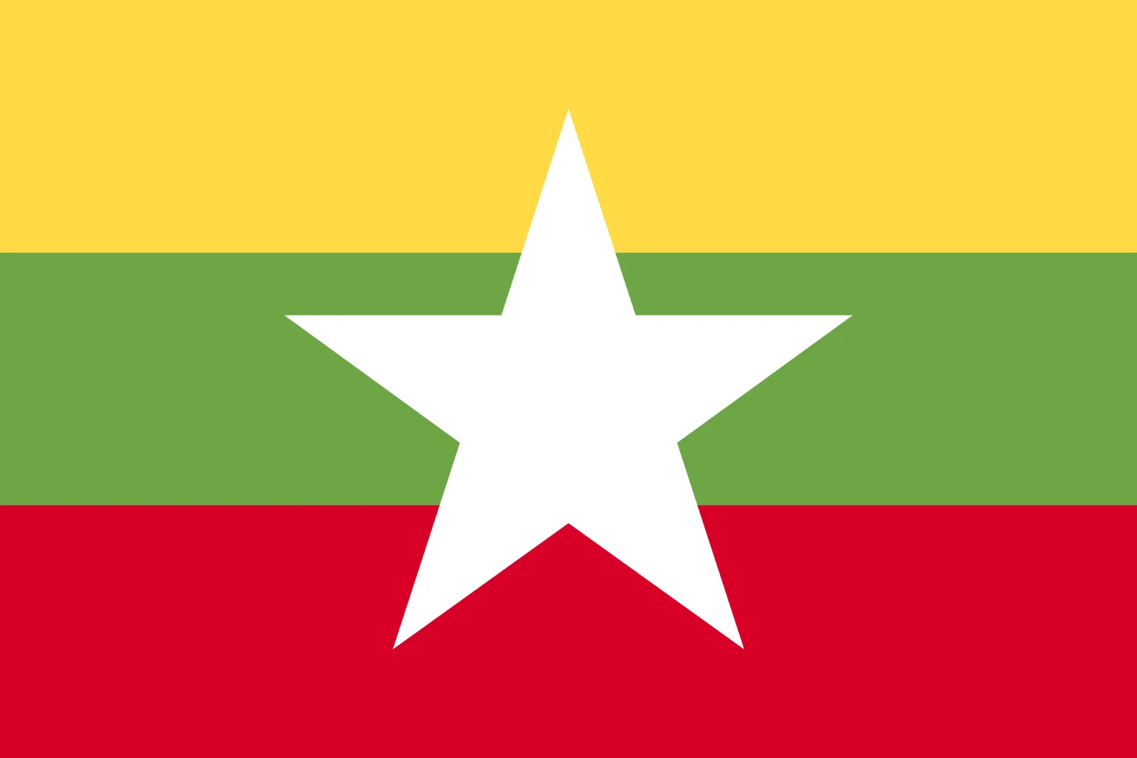 Myanmar Flag with White Star Free PNG