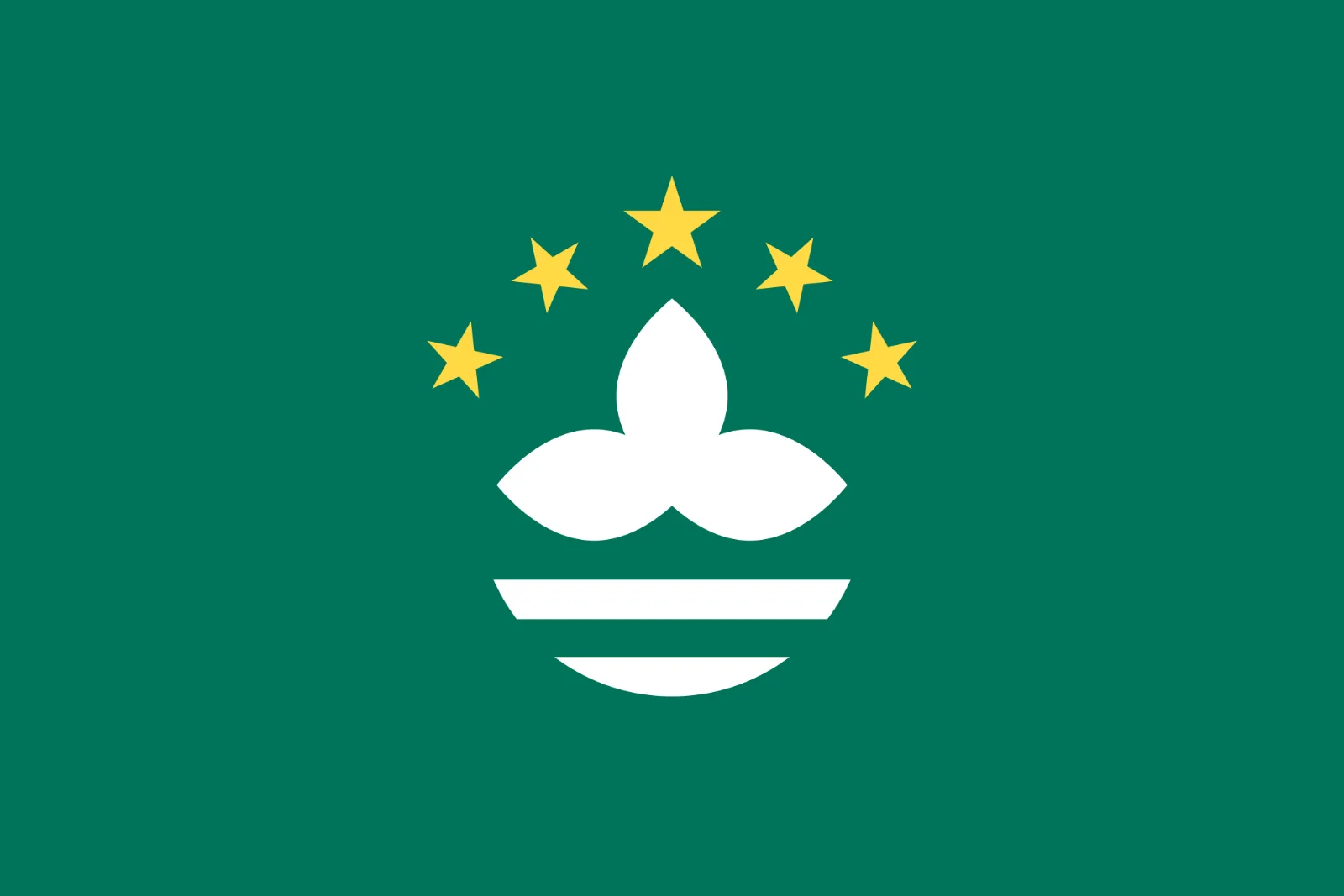 Macau Flag with Lotus Emblem - Free PNG