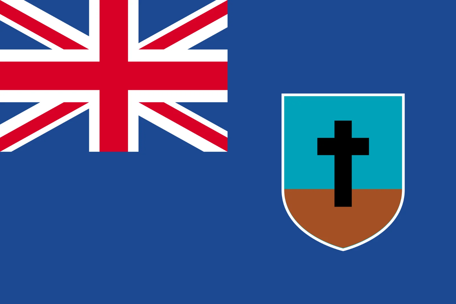 Blue Flag with Union Jack and Cross Shield Free PNG
