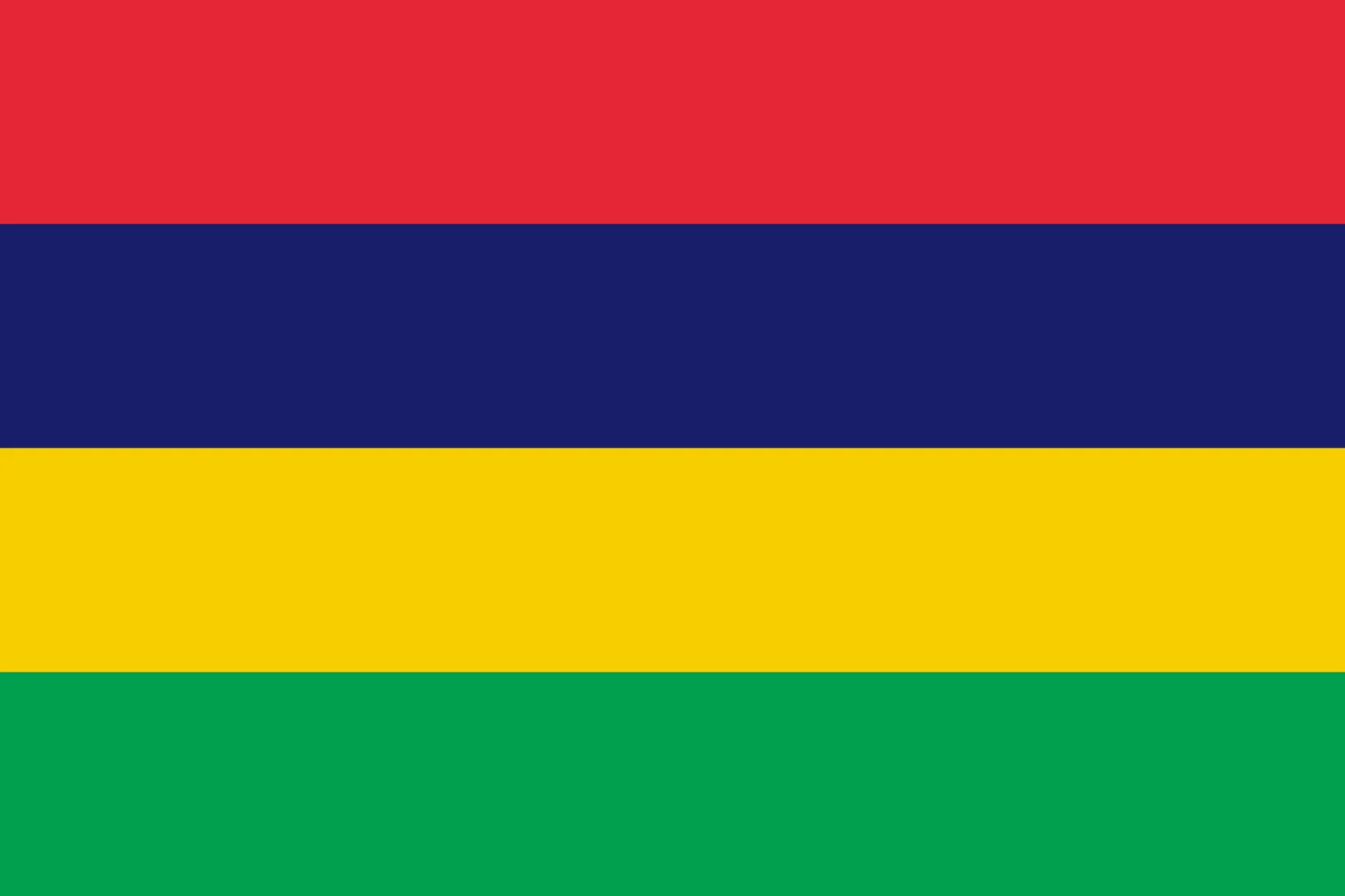 Mauritius Flag with Four Horizontal Colors Free PNG