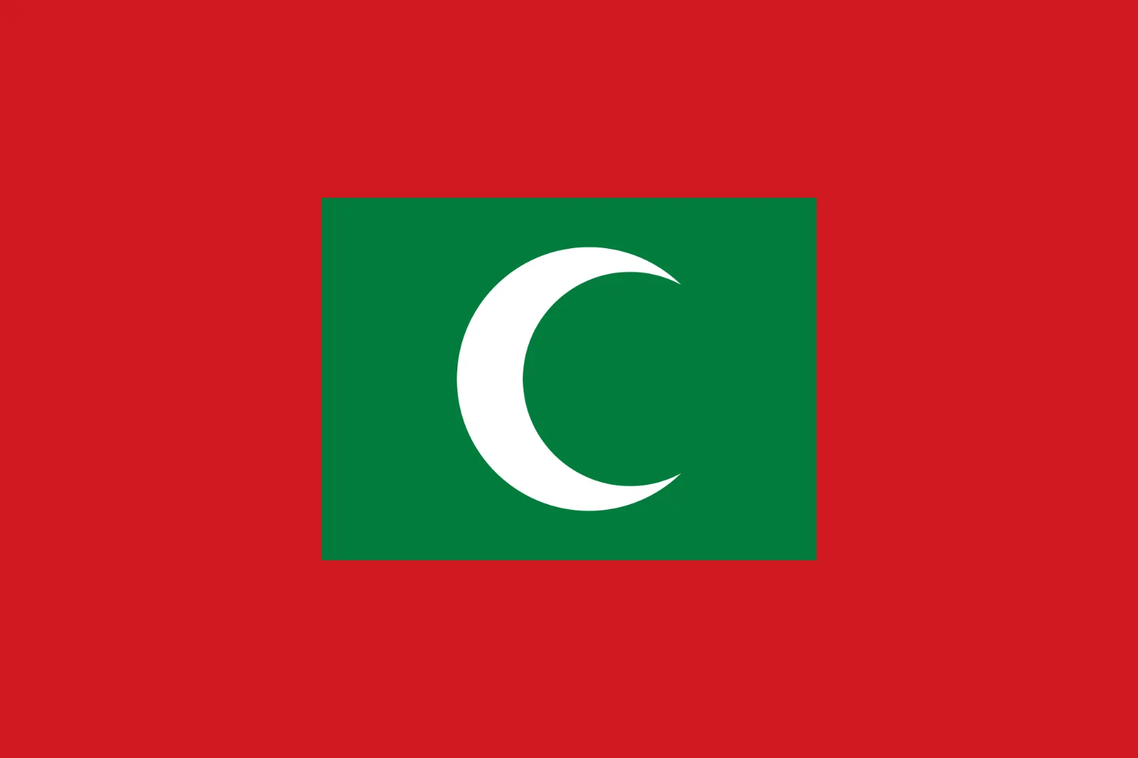 Maldives Flag with White Crescent on Red Field | Free PNG
