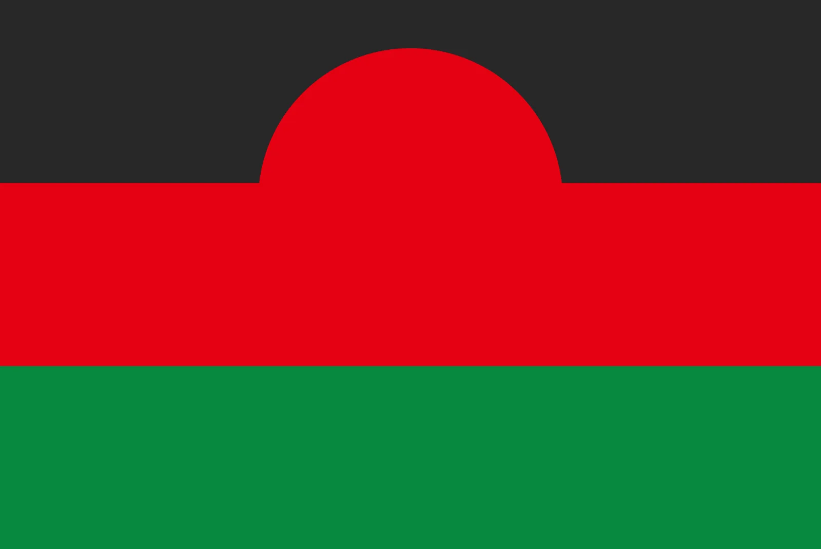 Malawi Flag with Red Rising Sun Free PNG