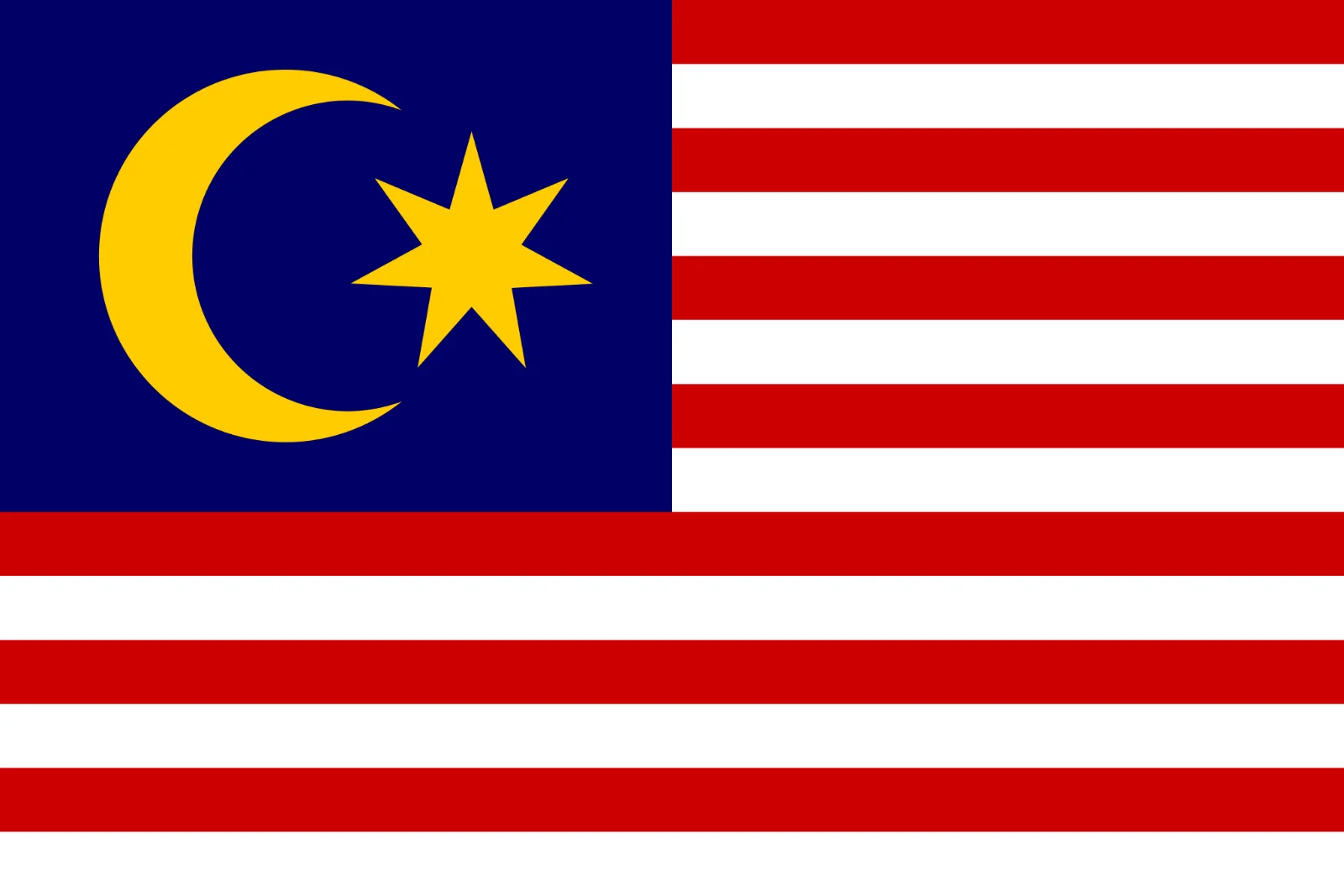 Malaysia Flag with Crescent and Star Free PNG