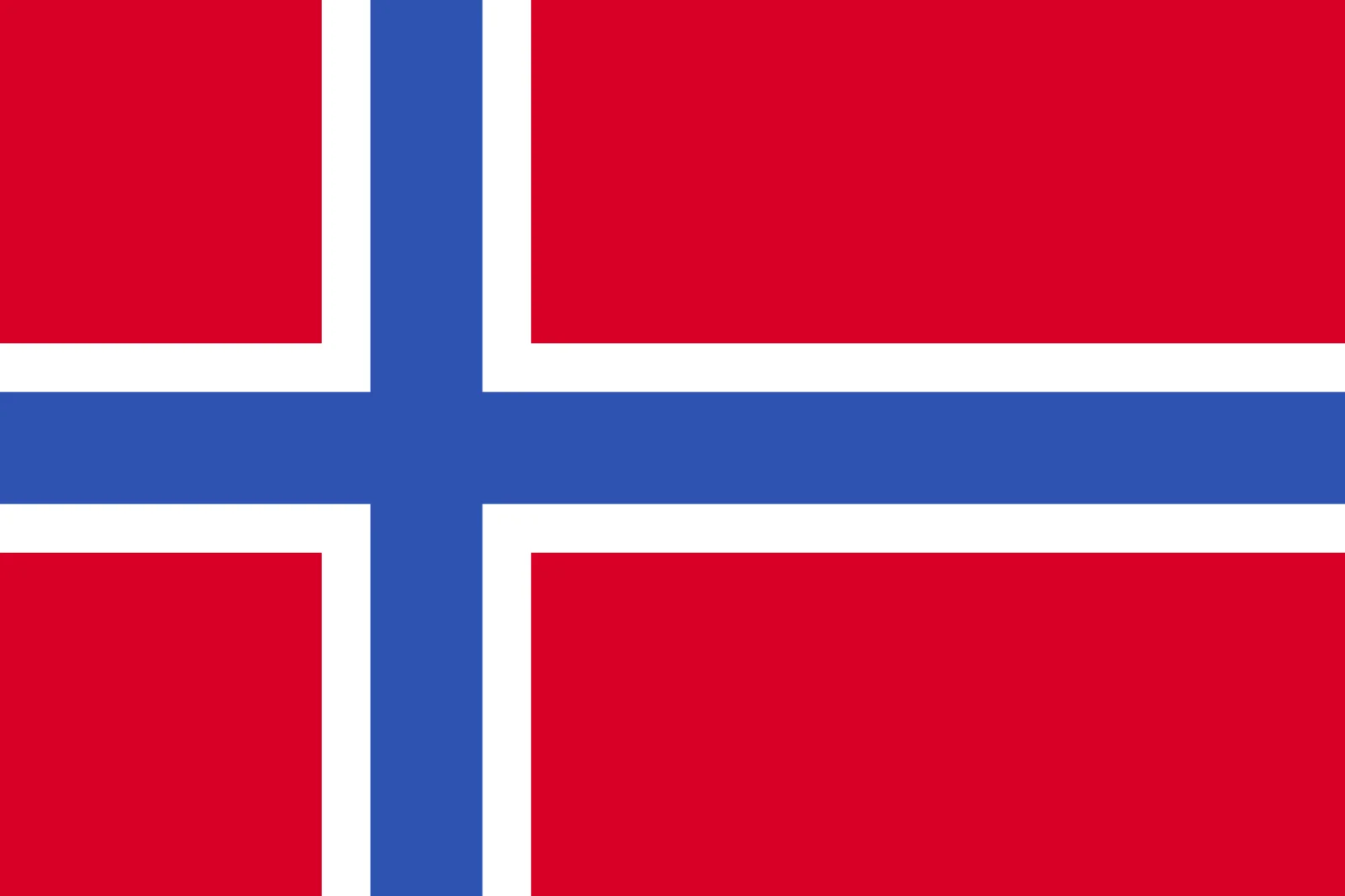 Norway Flag Free PNG with Blue Nordic Cross