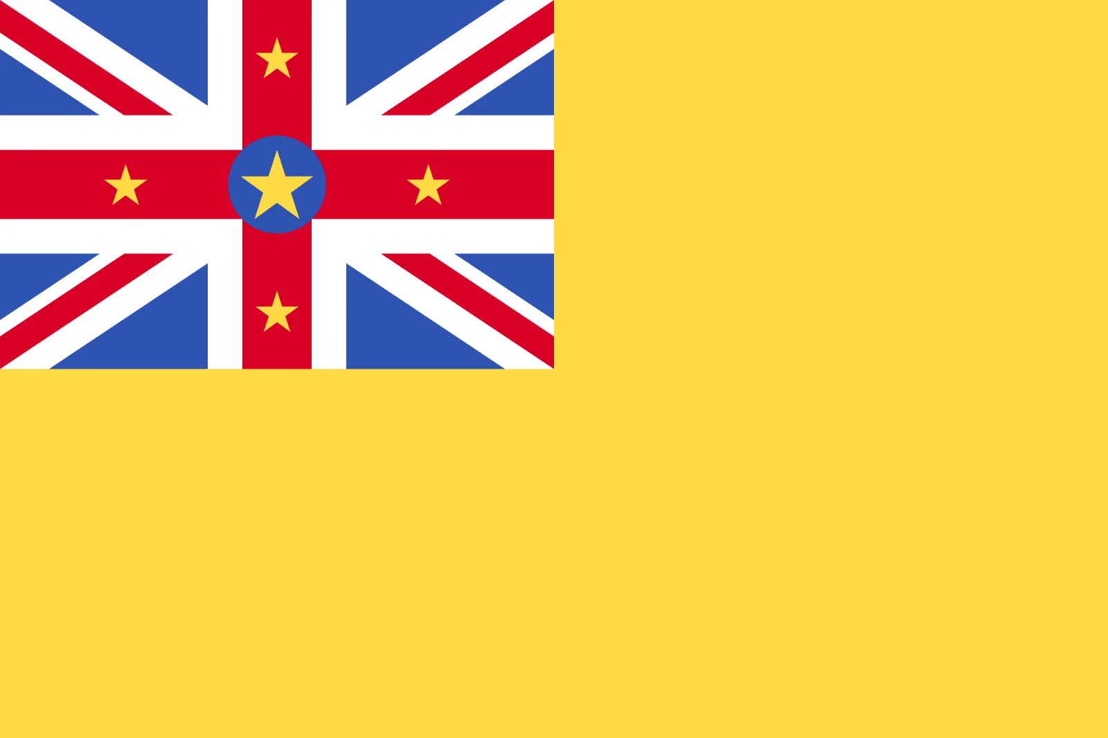 Niue Flag on Yellow Background Free PNG