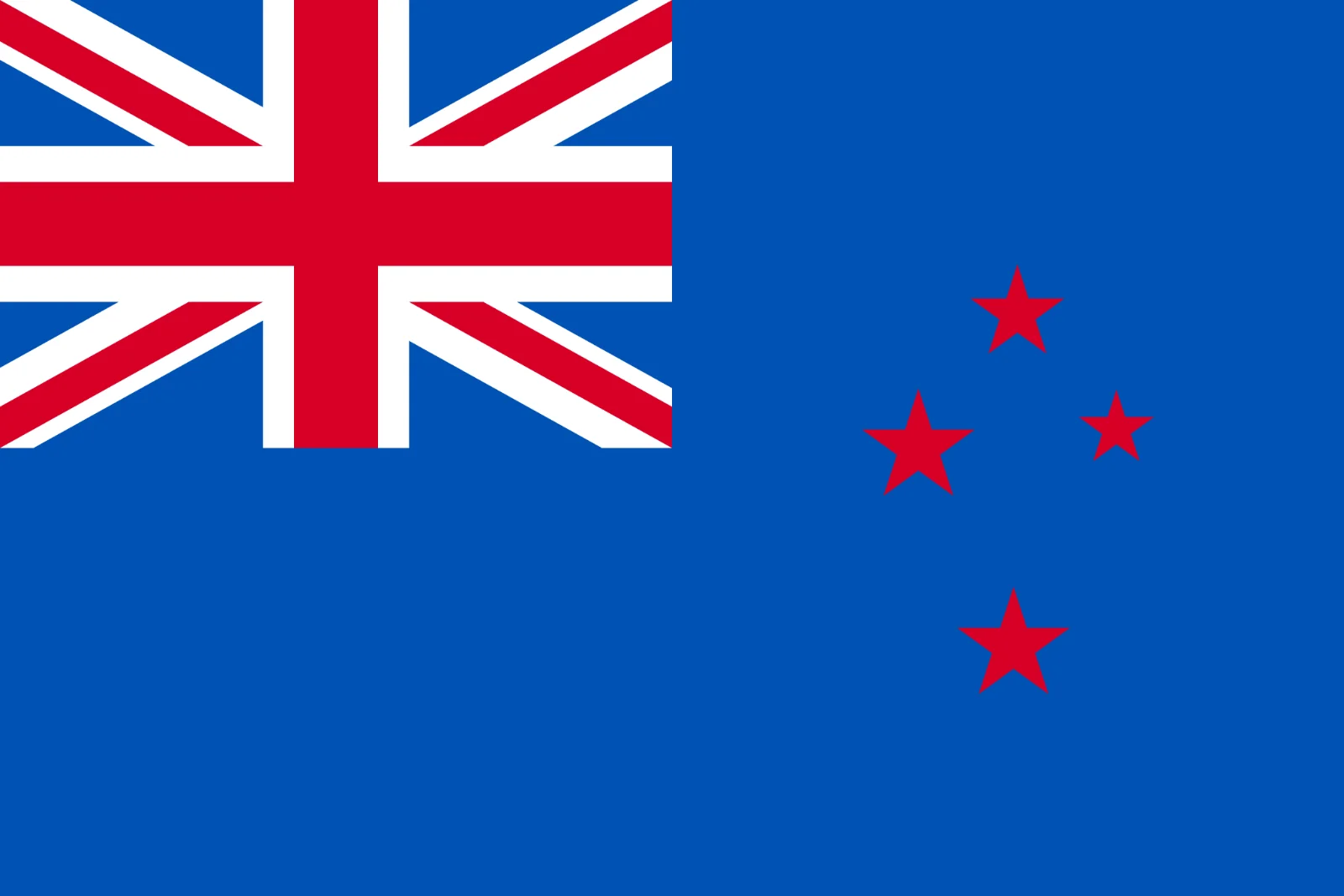 New Zealand Flag with Union Jack and Red Stars Free PNG
