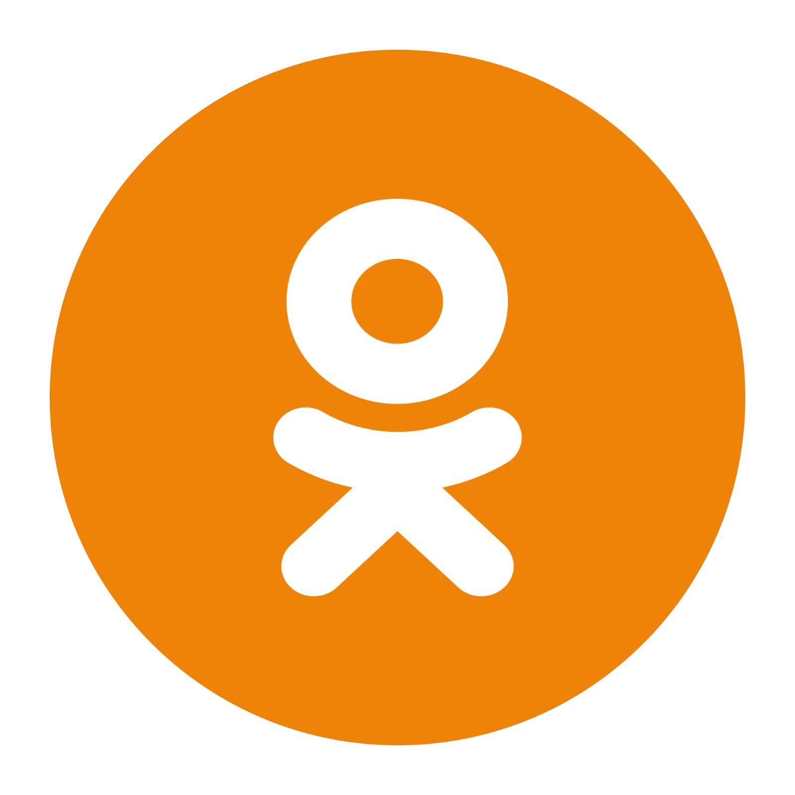 Odnoklassniki Social Network Symbol in Orange Circle Free PNG