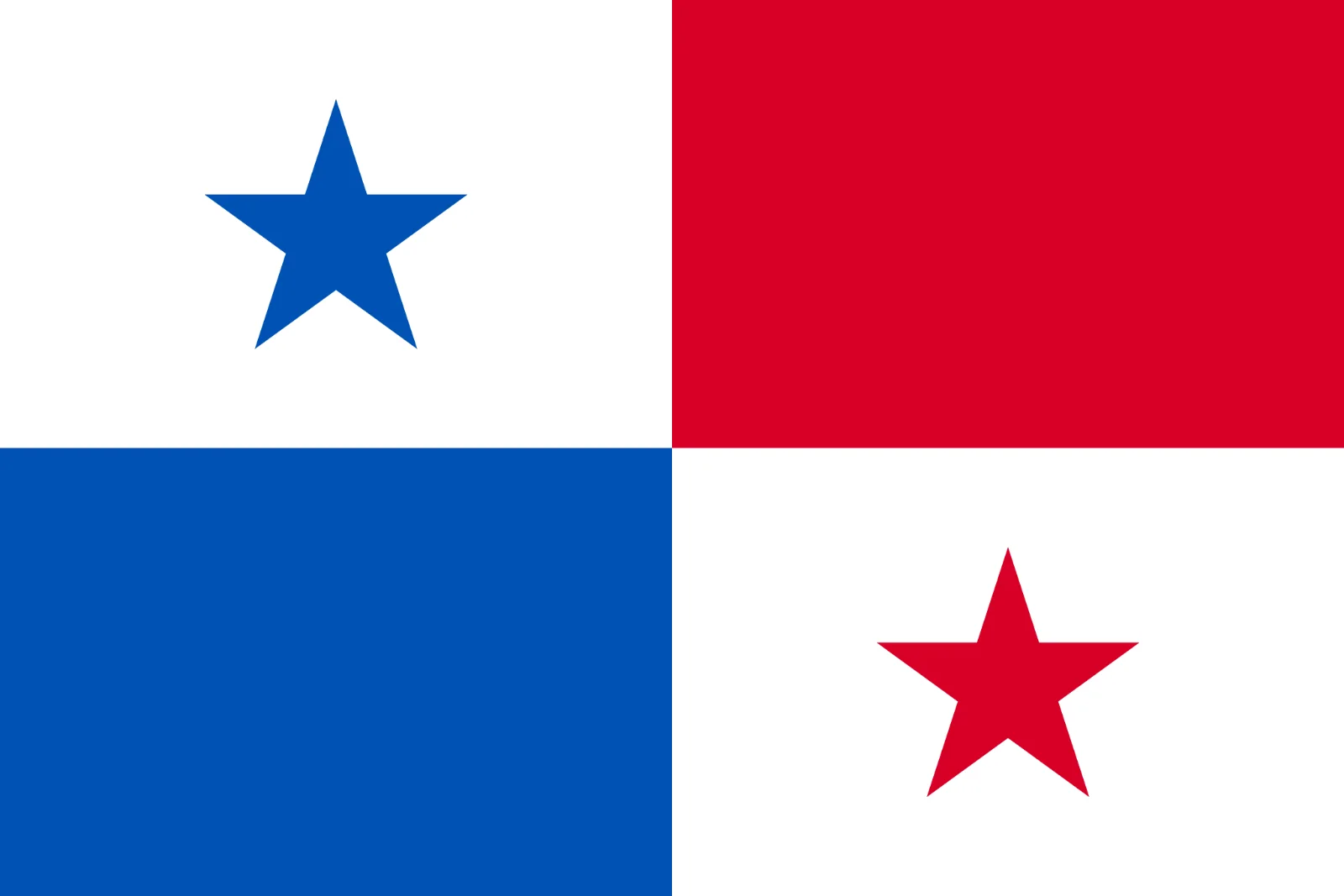 Panama Flag with Blue and Red Stars Free PNG
