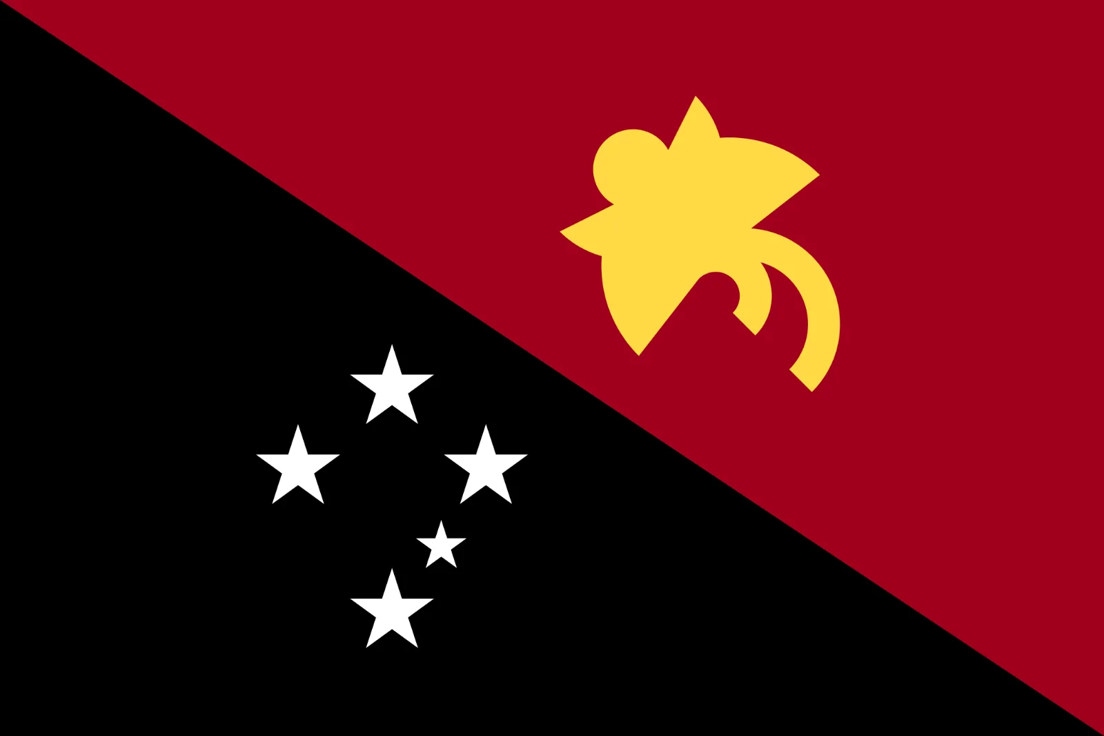 Papua New Guinea Flag with Bird of Paradise Free PNG
