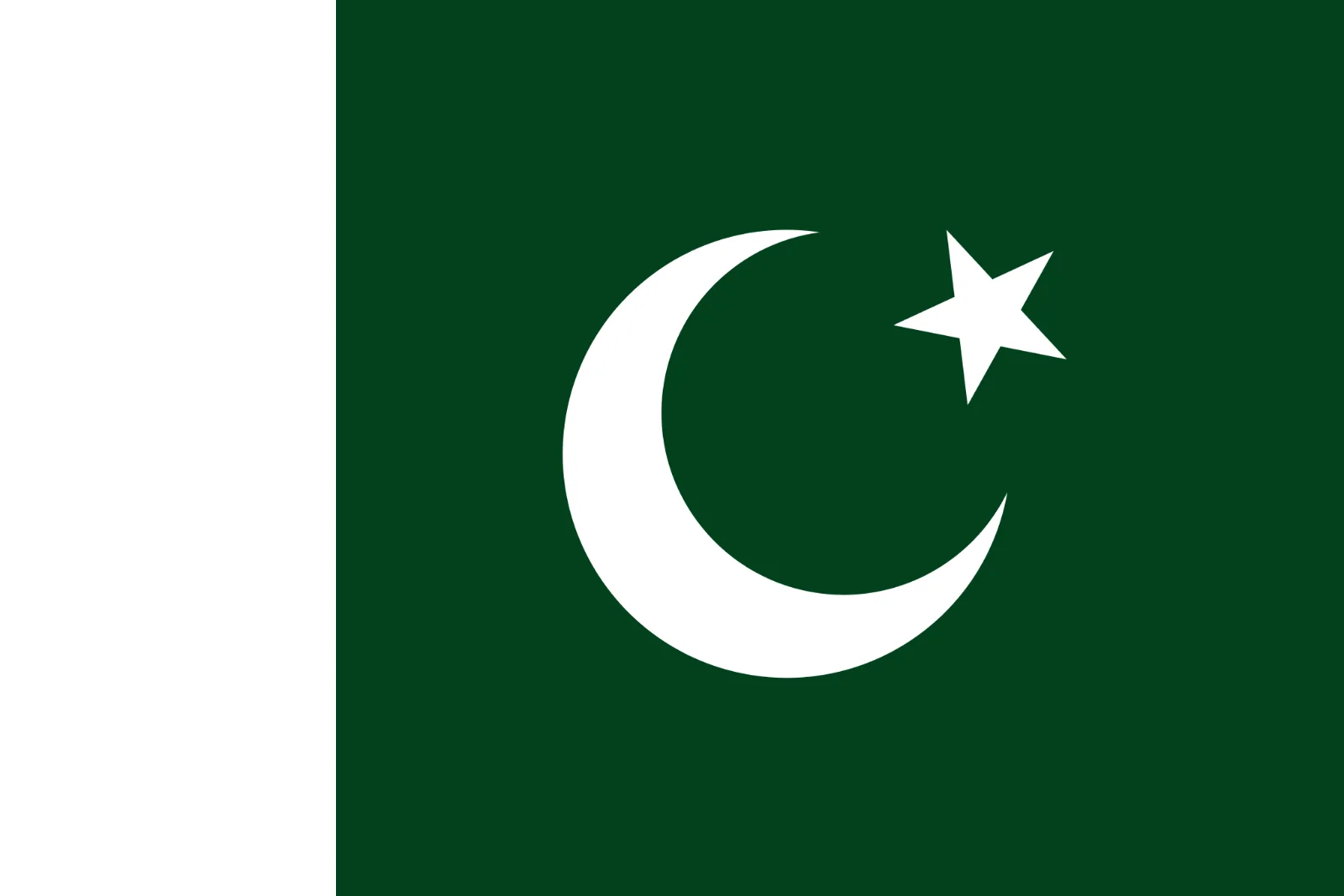Pakistan Flag with White Crescent and Star Free PNG