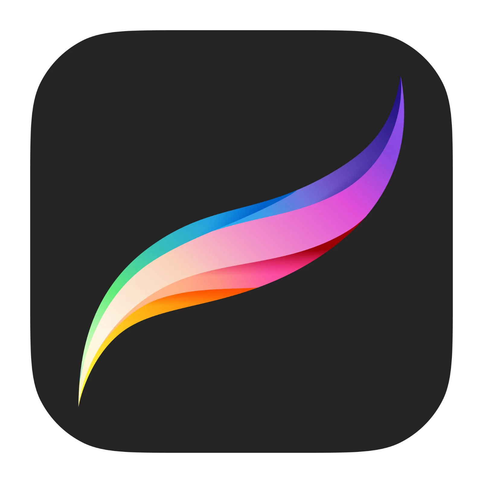 Procreate App Icon with Colorful Brush Stroke Free PNG