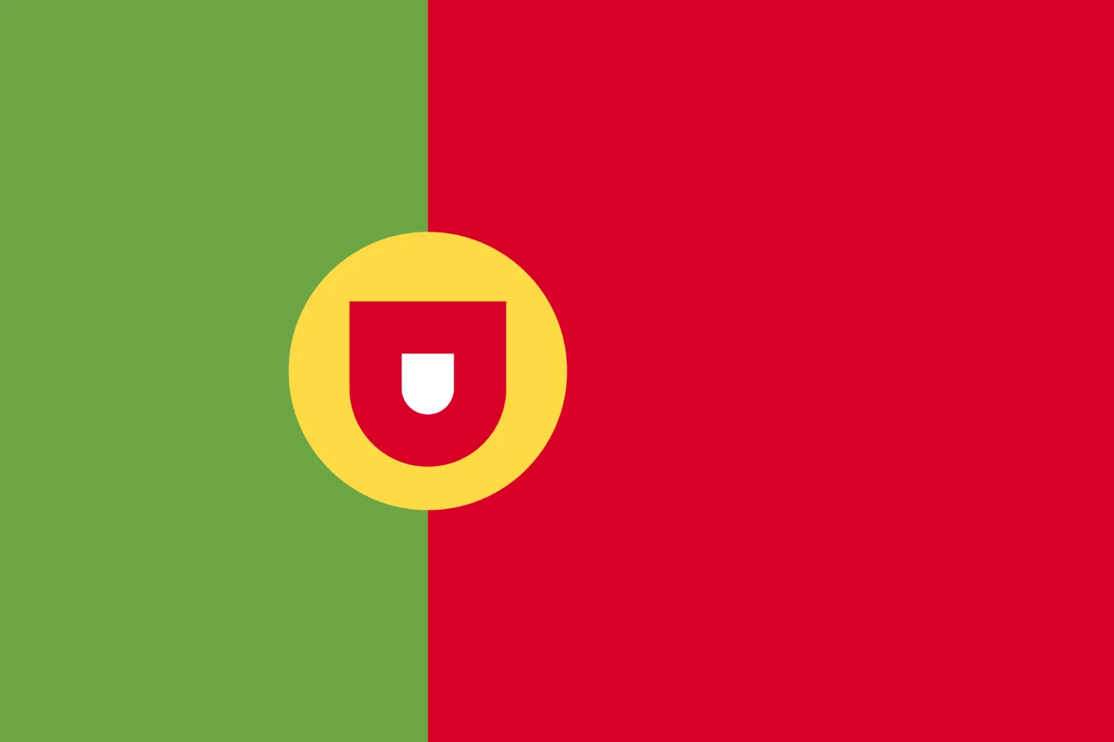 Portugal Flag with Simplified Coat of Arms Free PNG